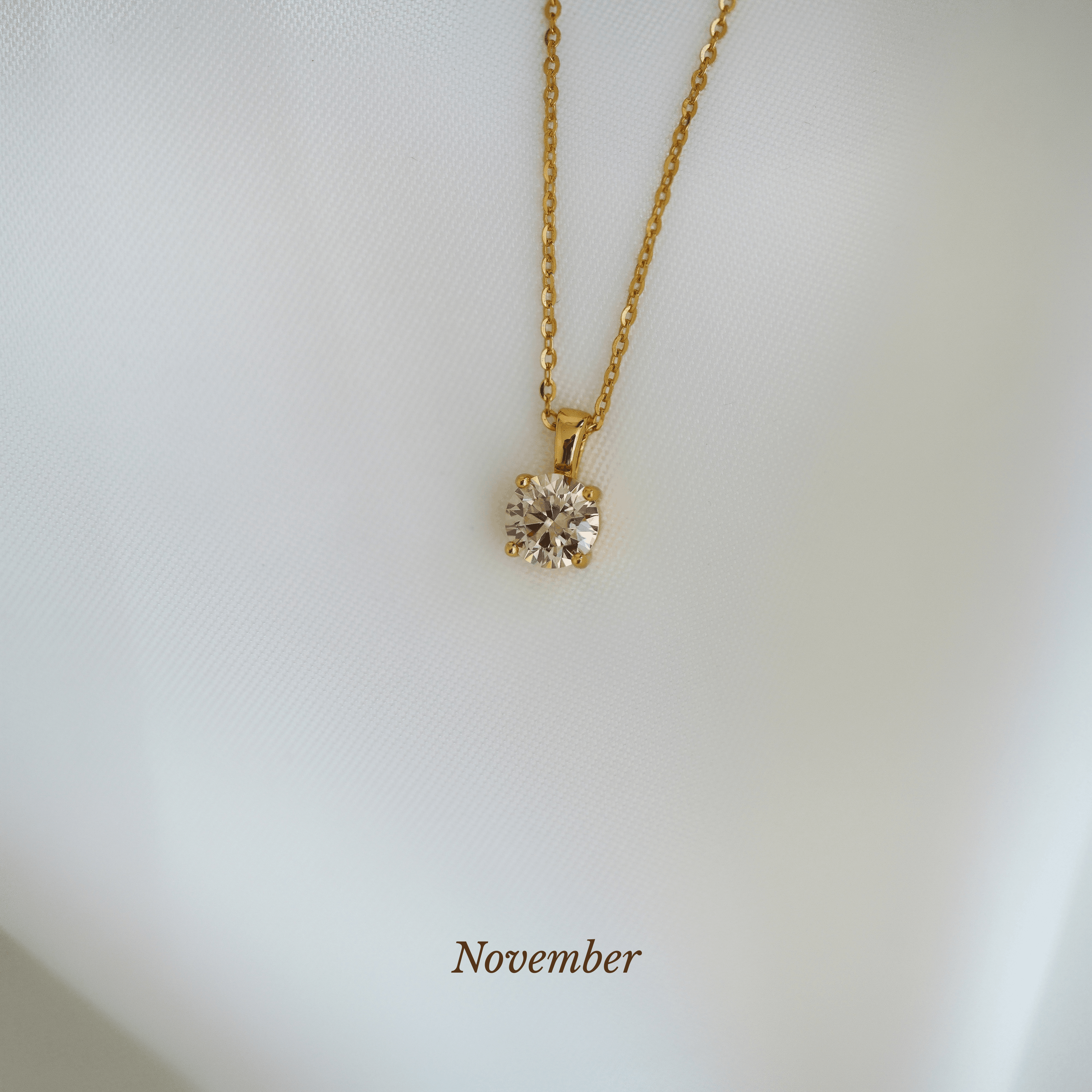 Caro Birthstone Round Necklace