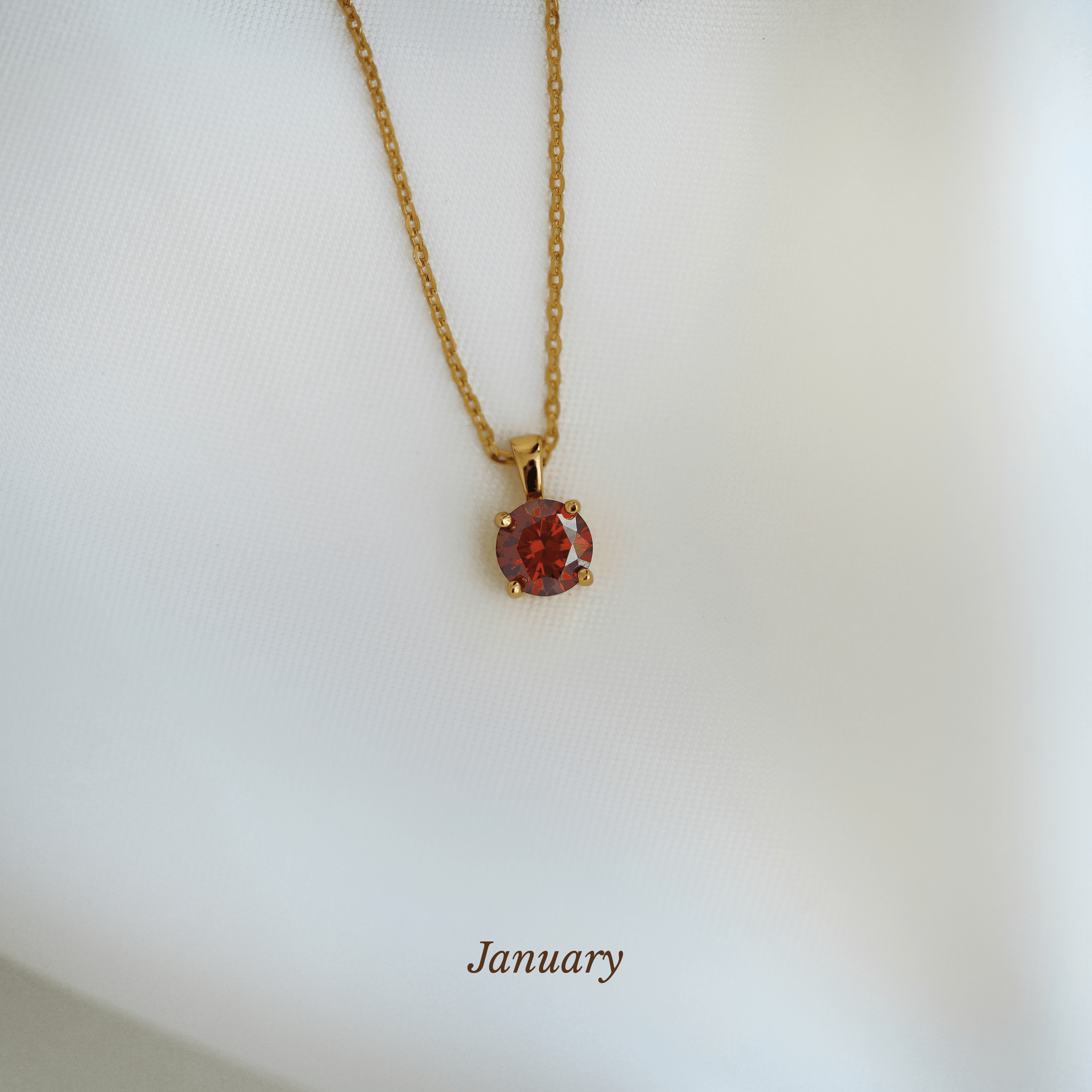Caro Birthstone Round Necklace