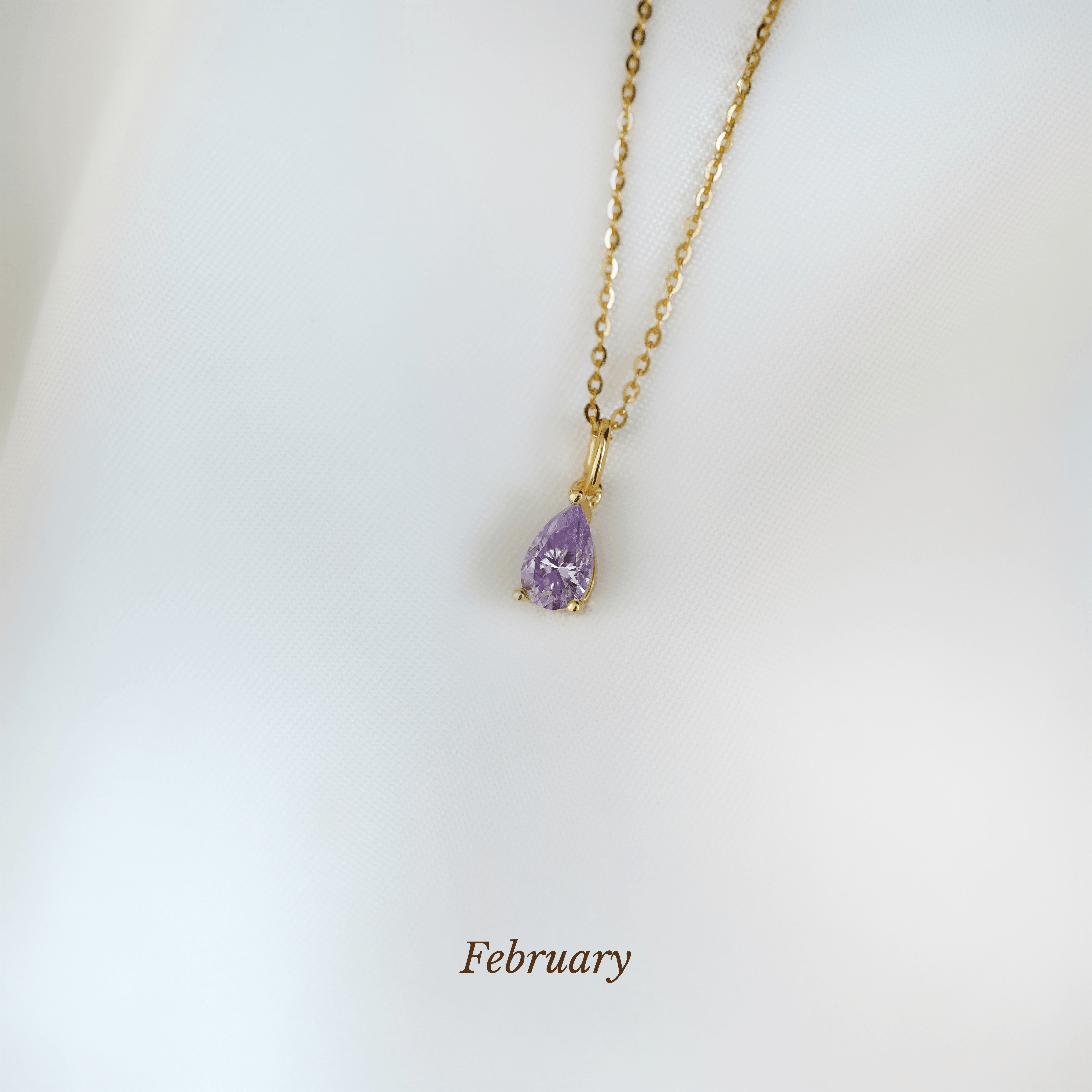 Caro Birthstone Pear Necklace