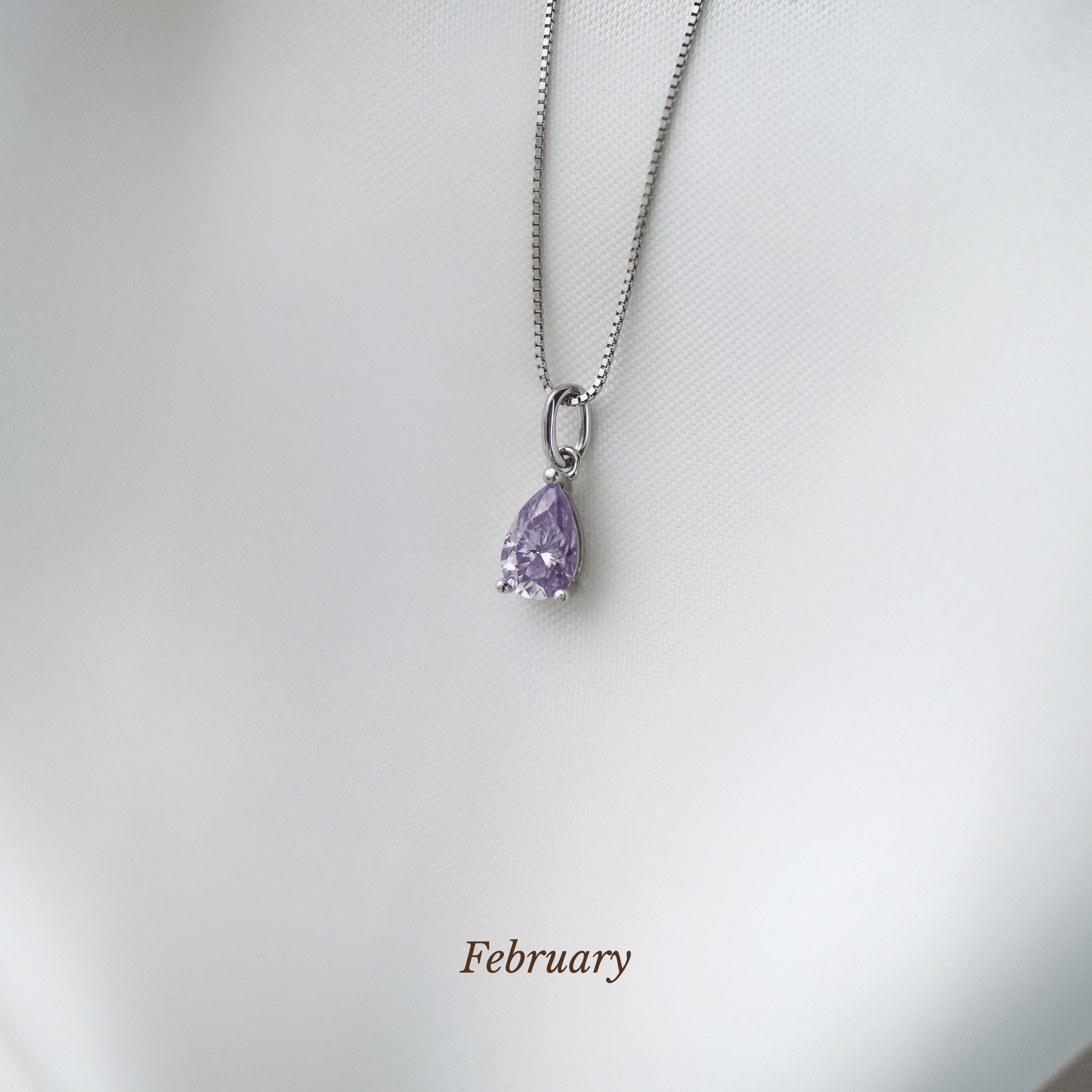 Caro Birthstone Pear Necklace