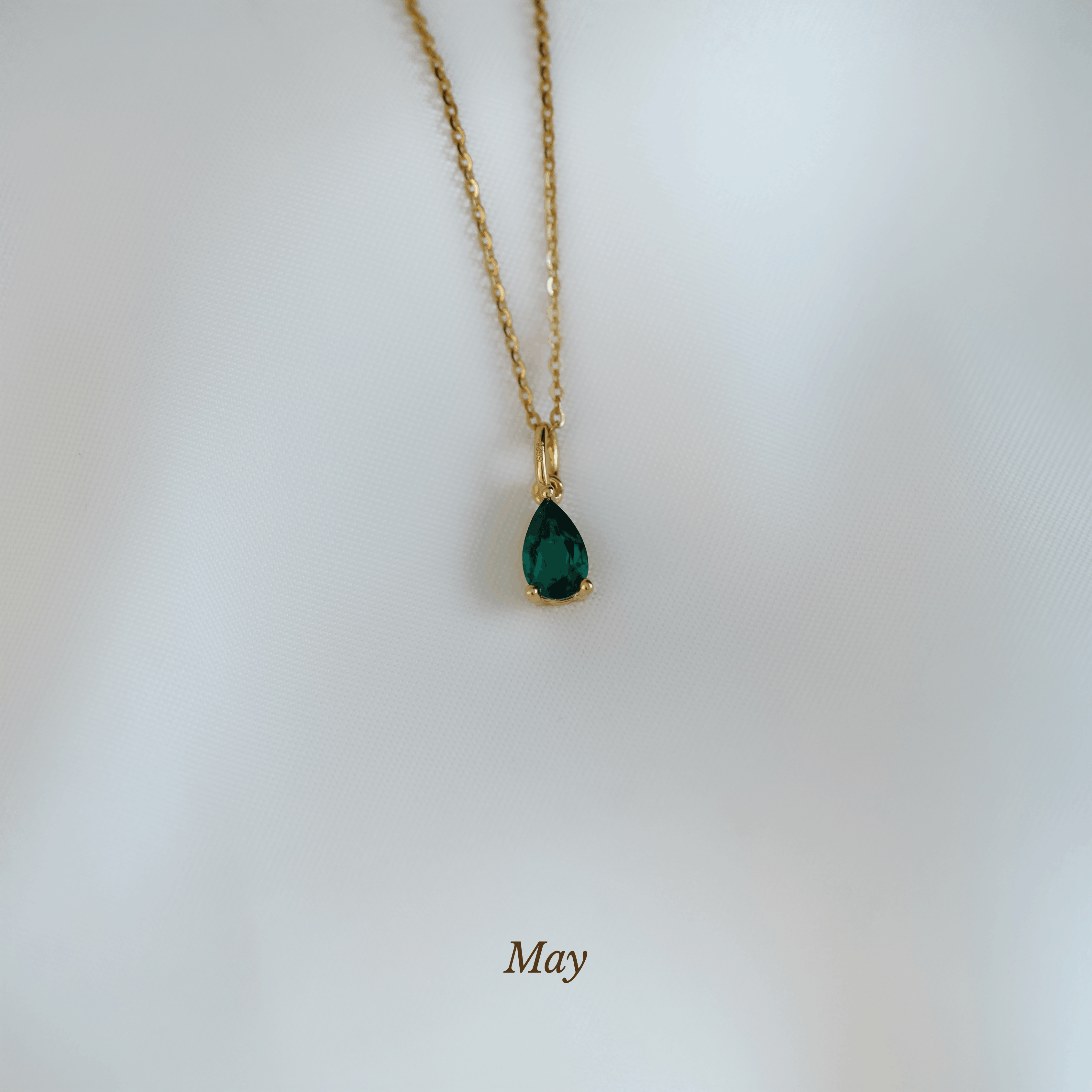 Caro Birthstone Pear Necklace