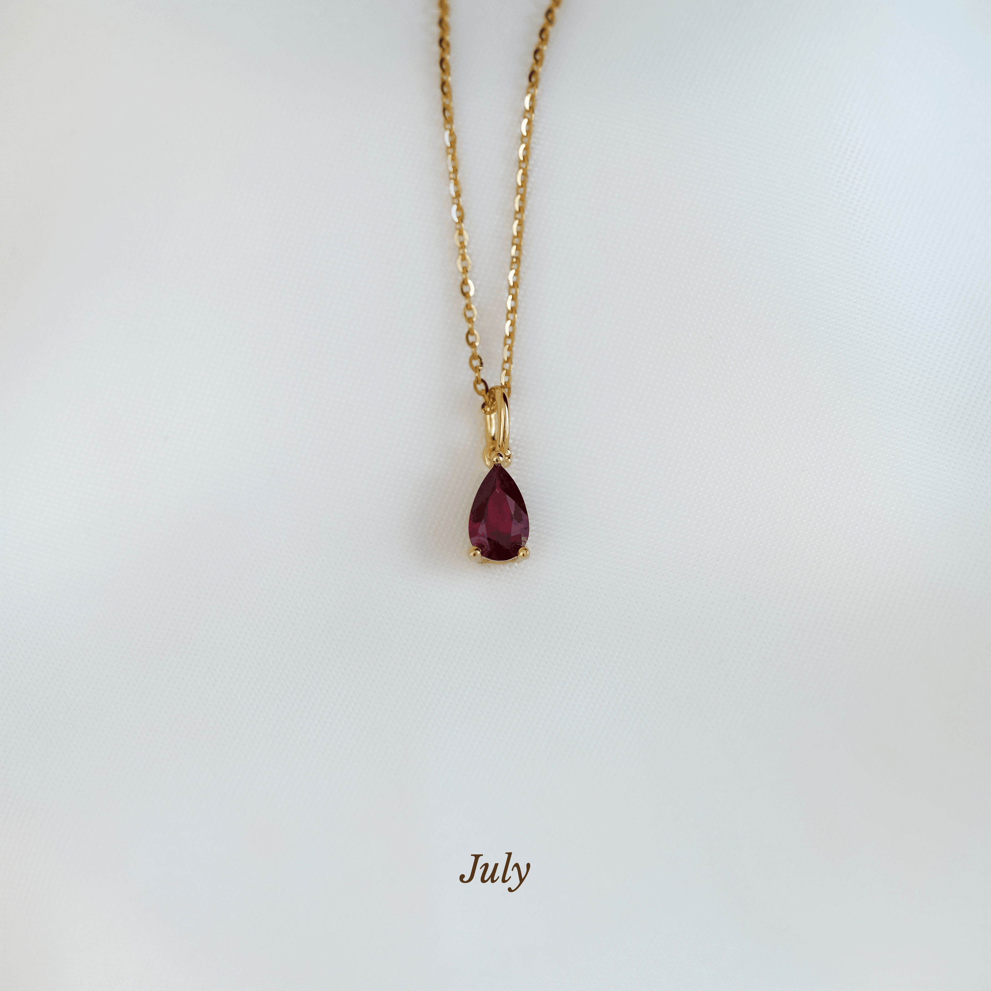 Caro Birthstone Pear Necklace