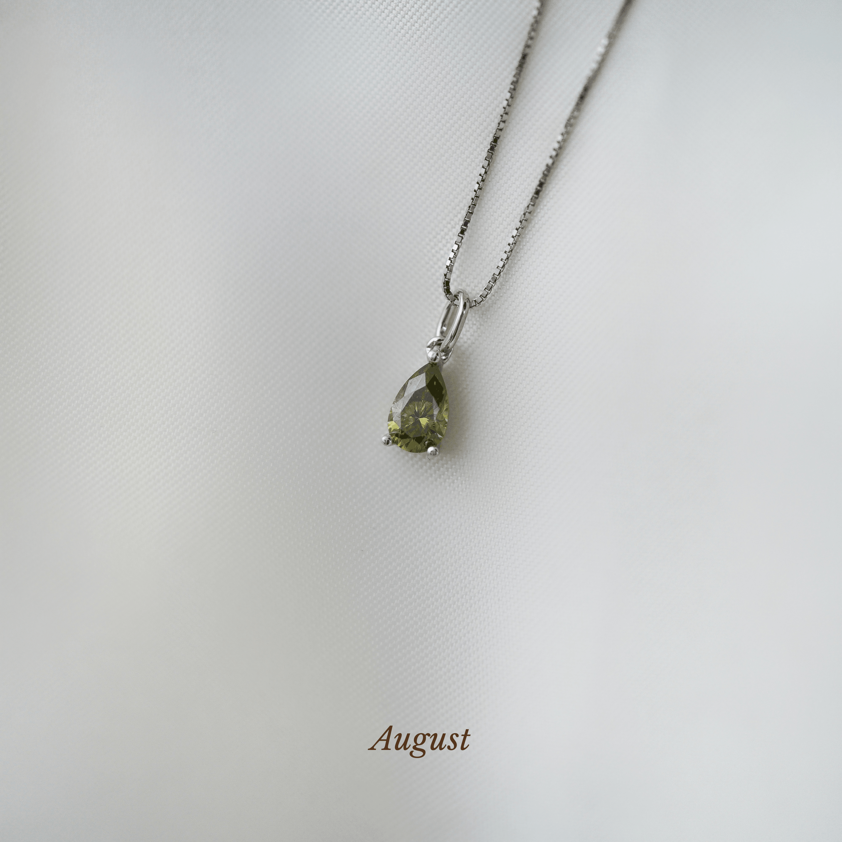 Caro Birthstone Pear Necklace