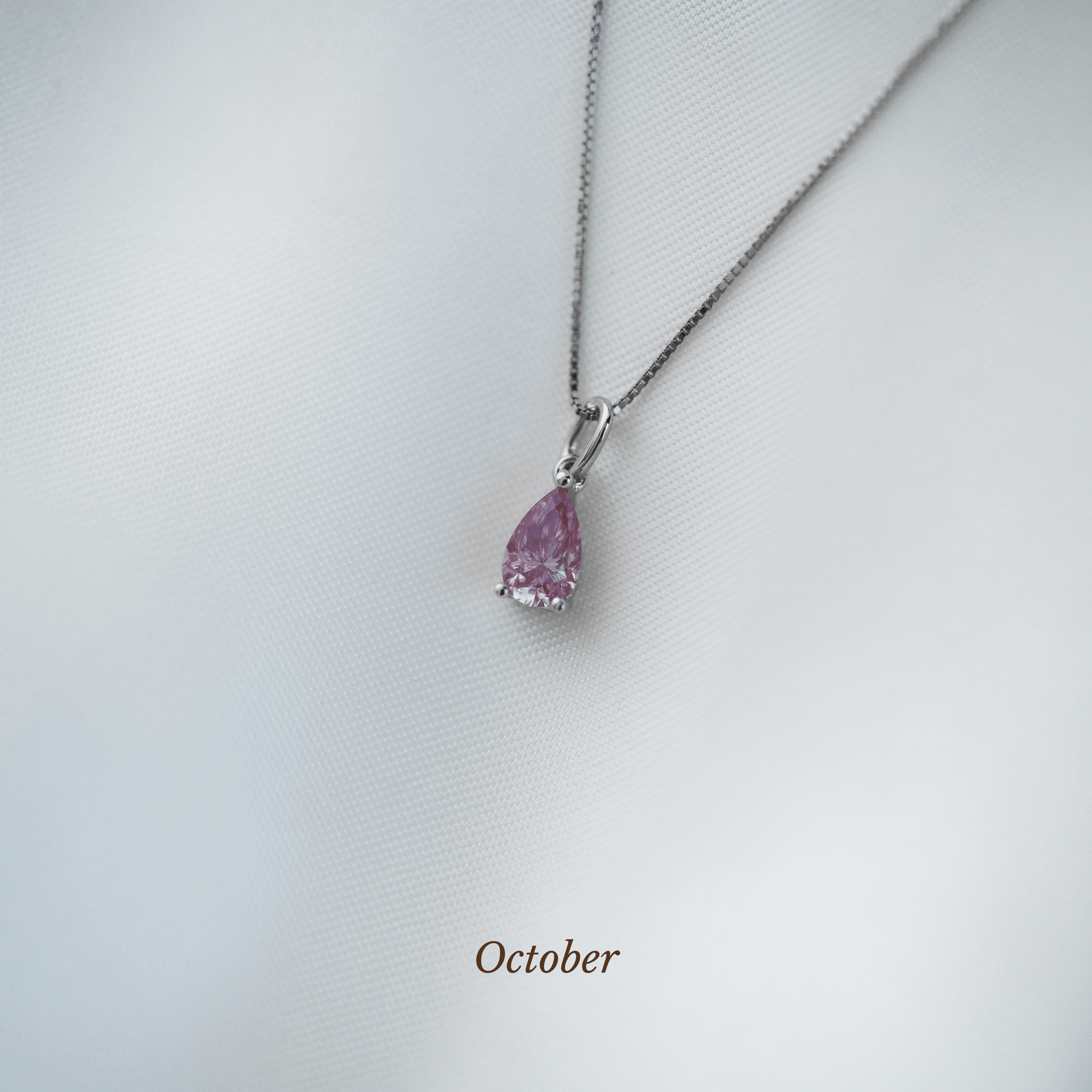 Caro Birthstone Pear Necklace