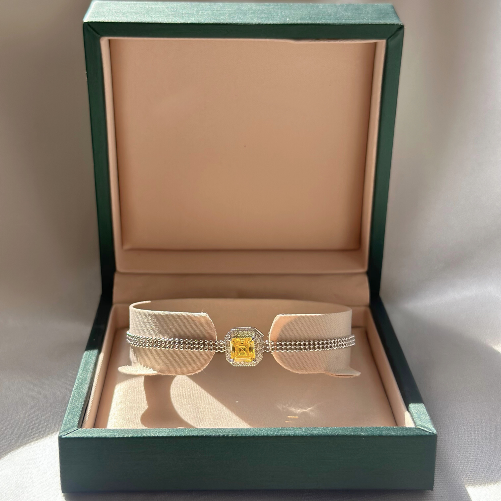 Asscher Halo Bracelet