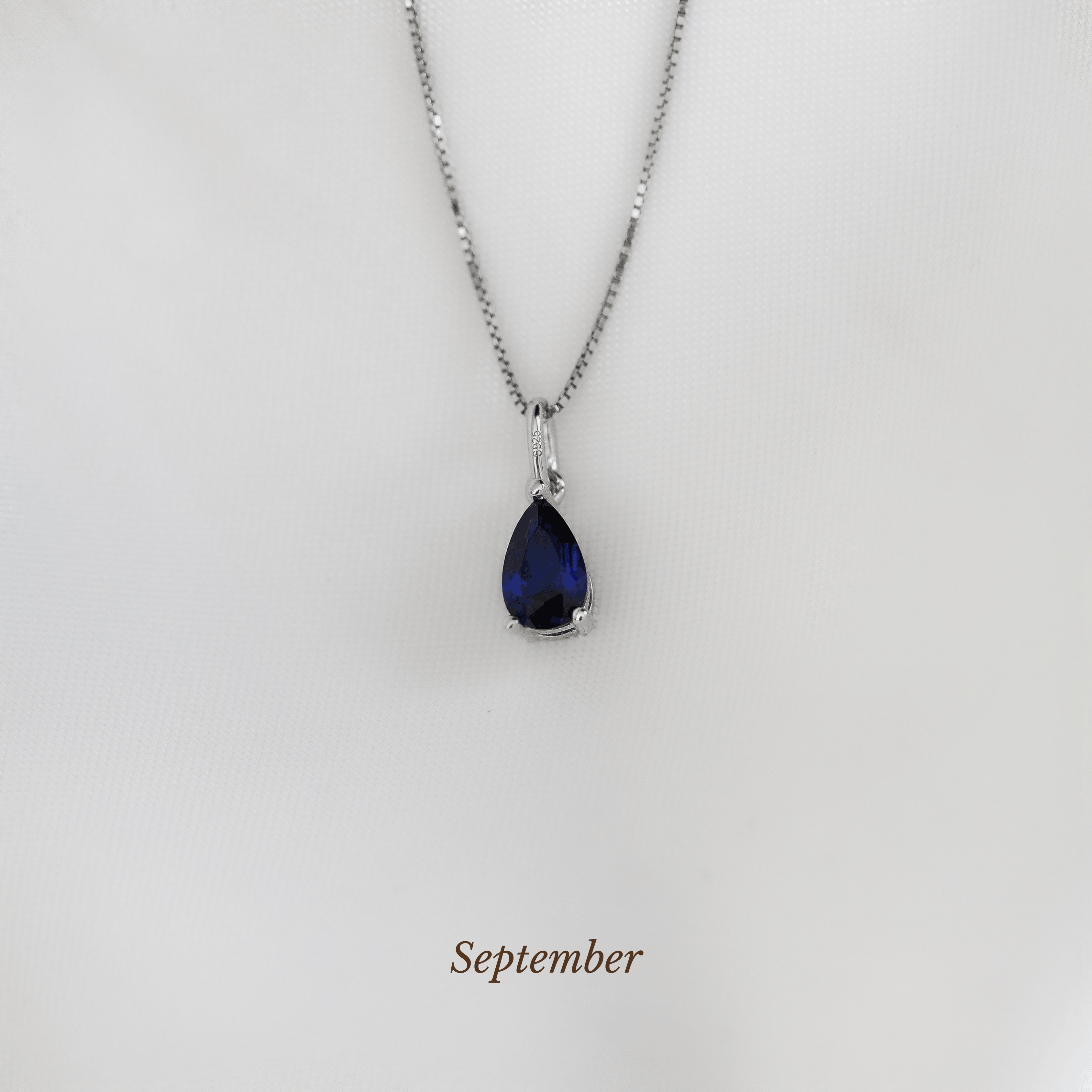 Caro Birthstone Pear Necklace