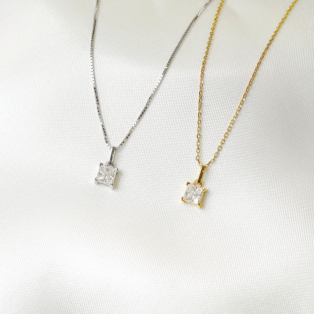 Aurora Princess Cut Necklace