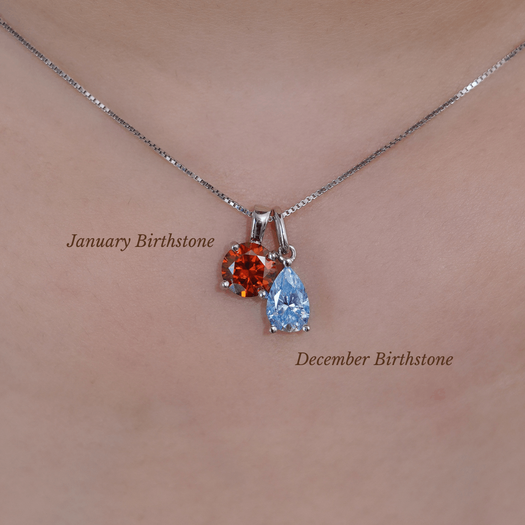 Caro Birthstone Pear Necklace