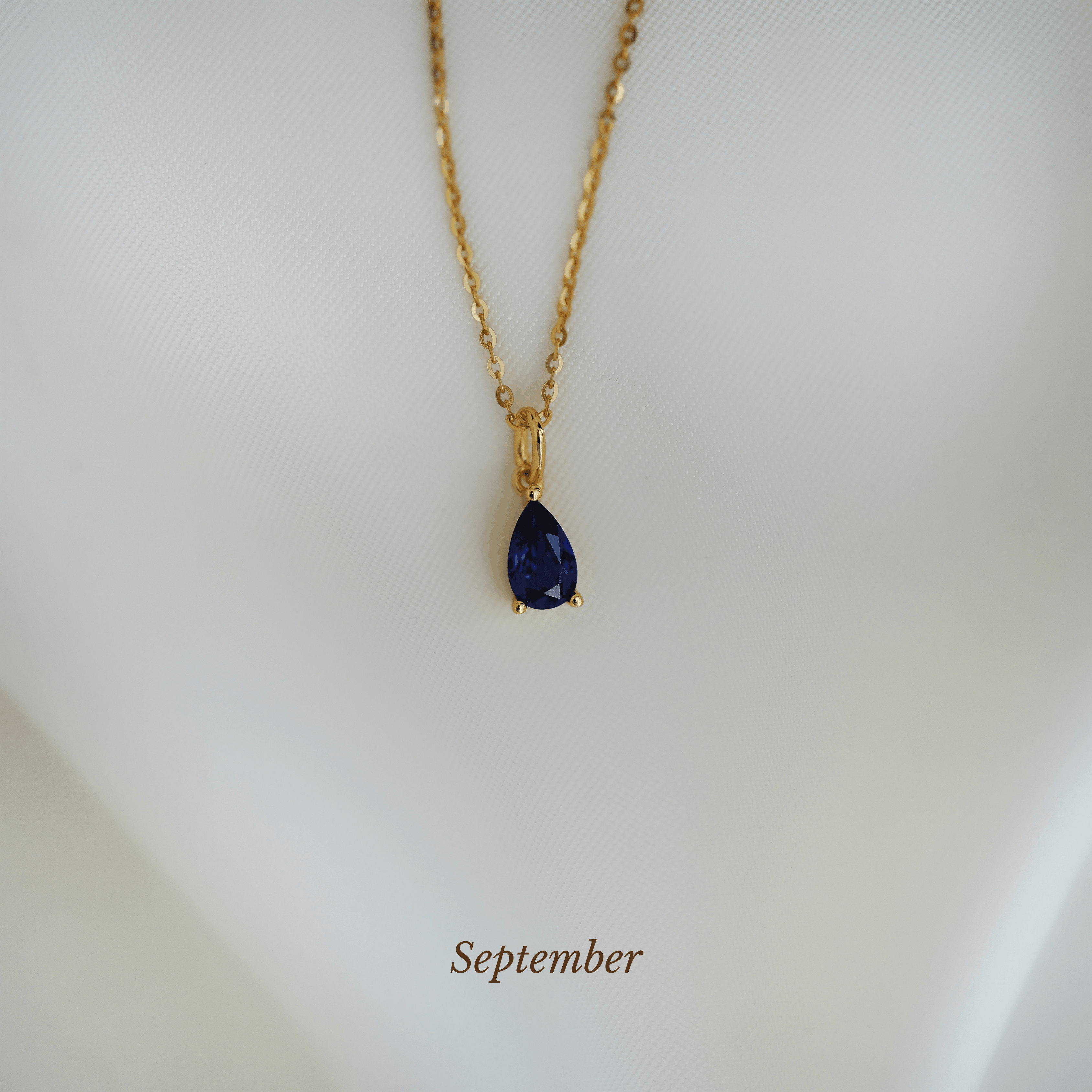 Caro Birthstone Pear Necklace