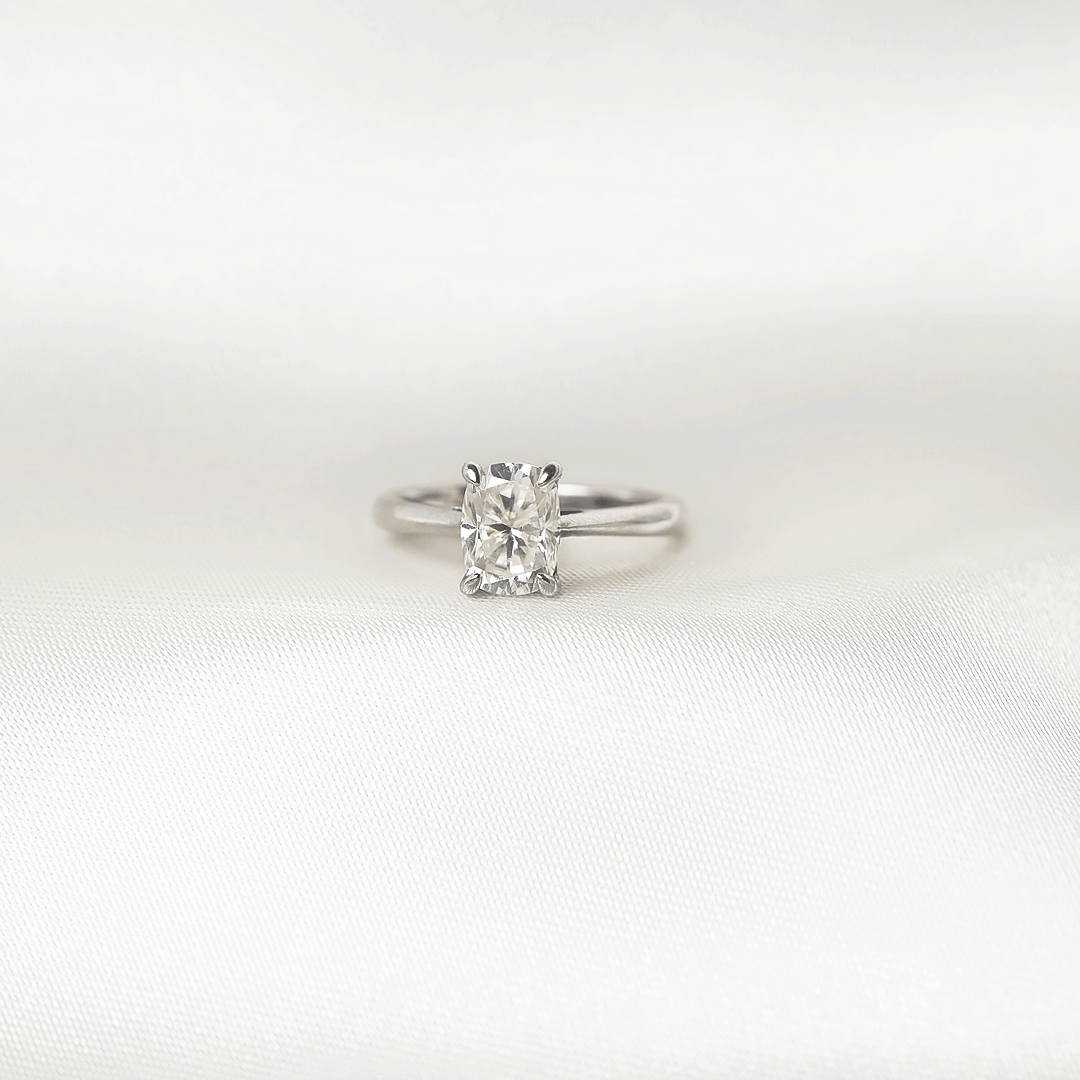 Elongated Cushion Solitaire Ring