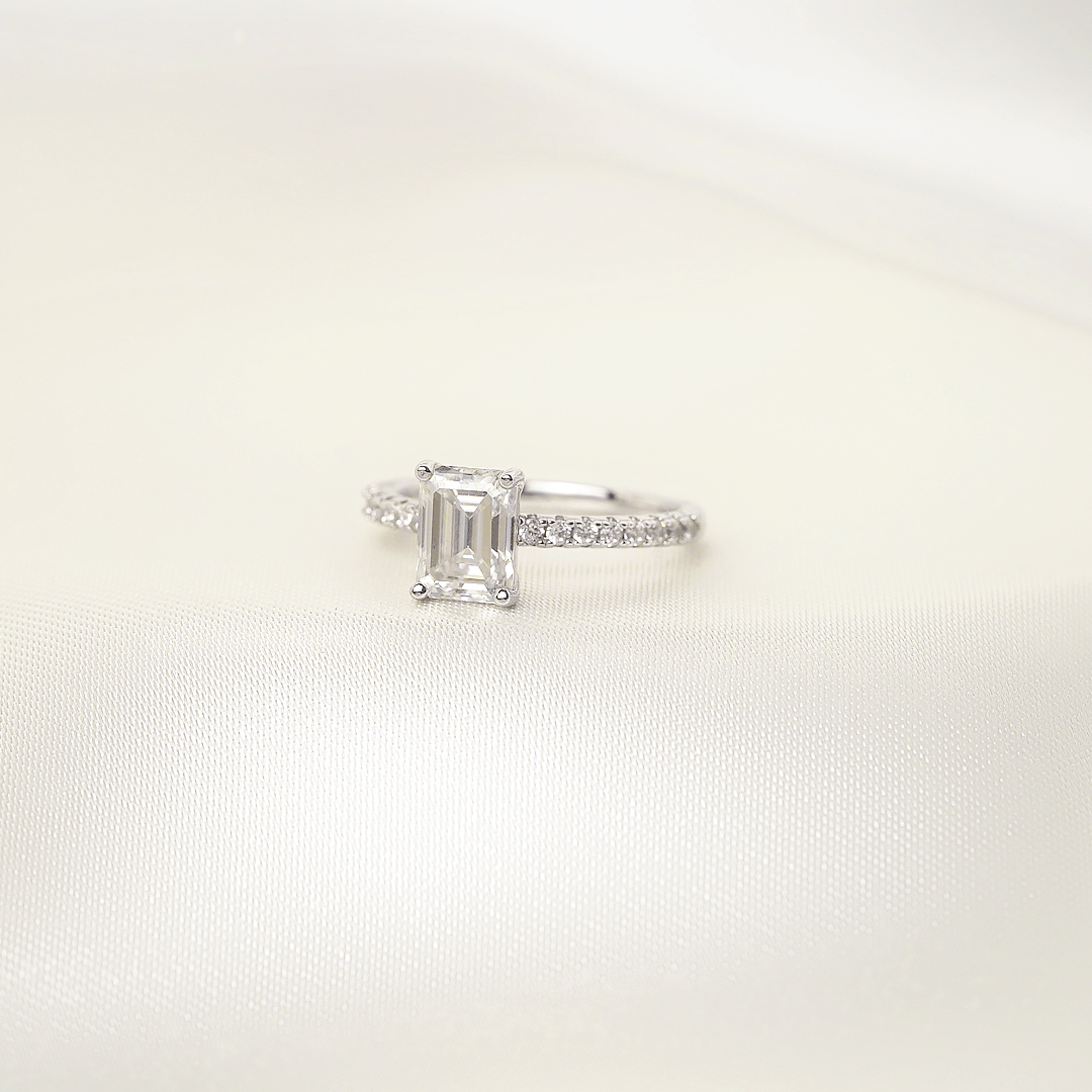 Emerald Pavé Ring