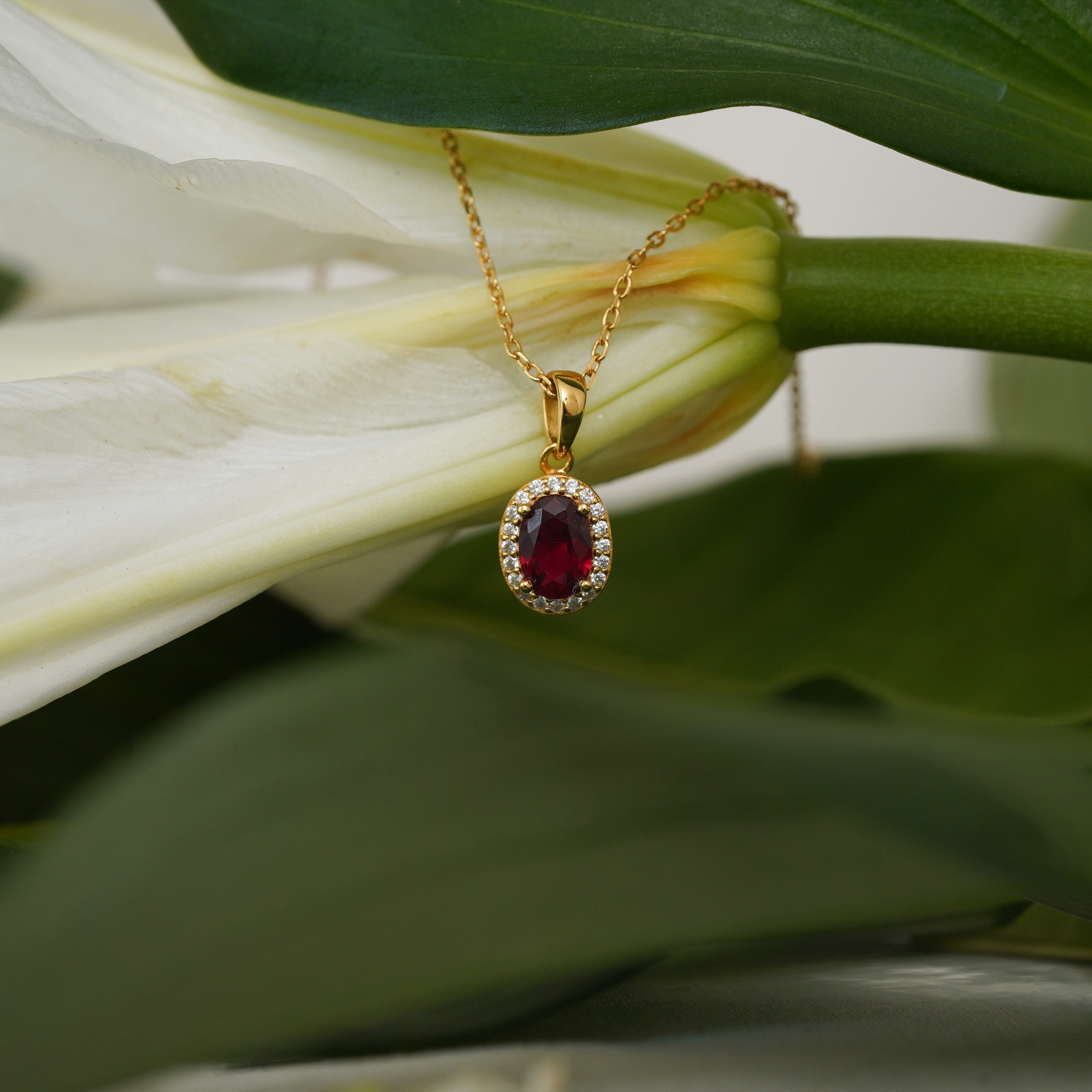 Lab Ruby Necklace