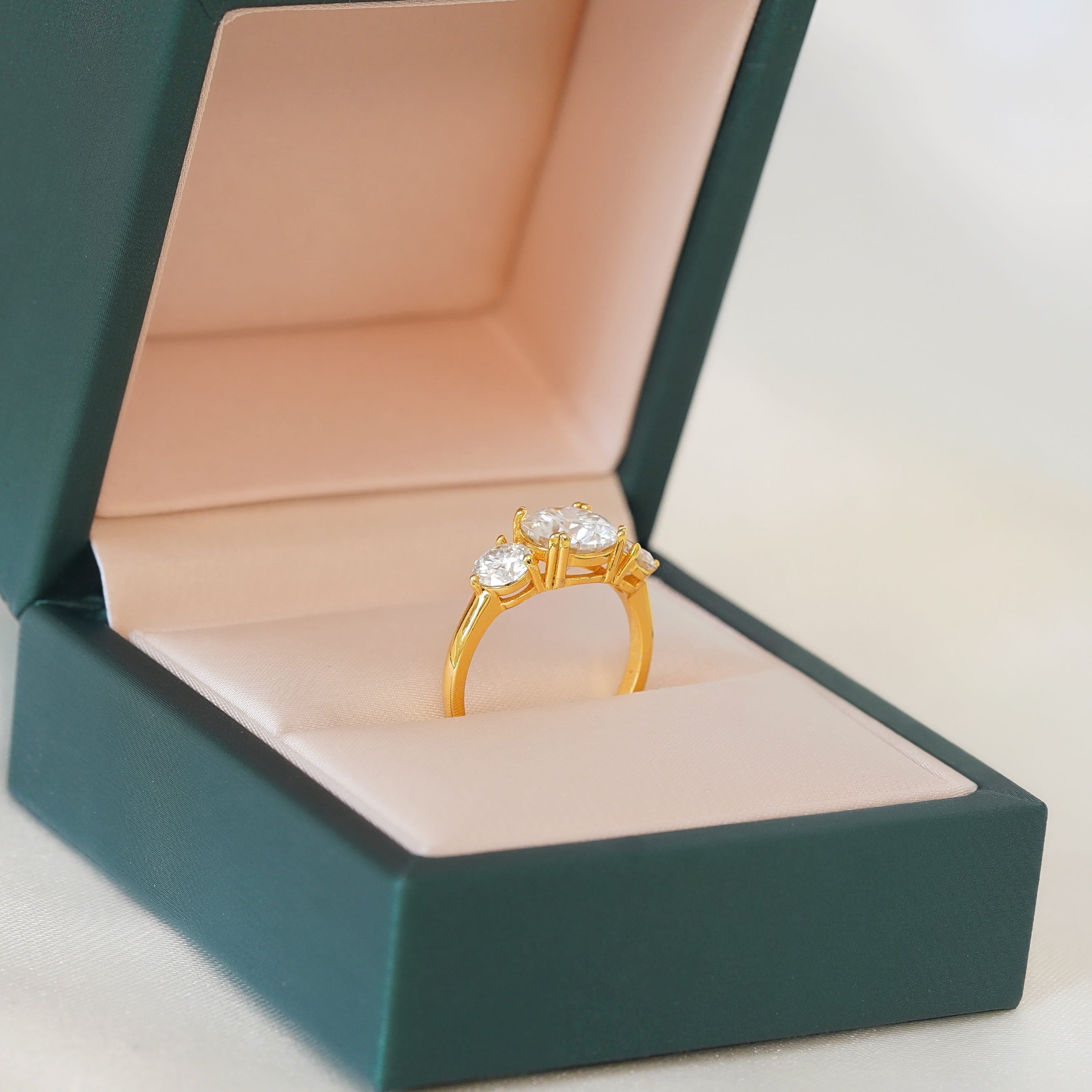 Round Three-Stone Ring