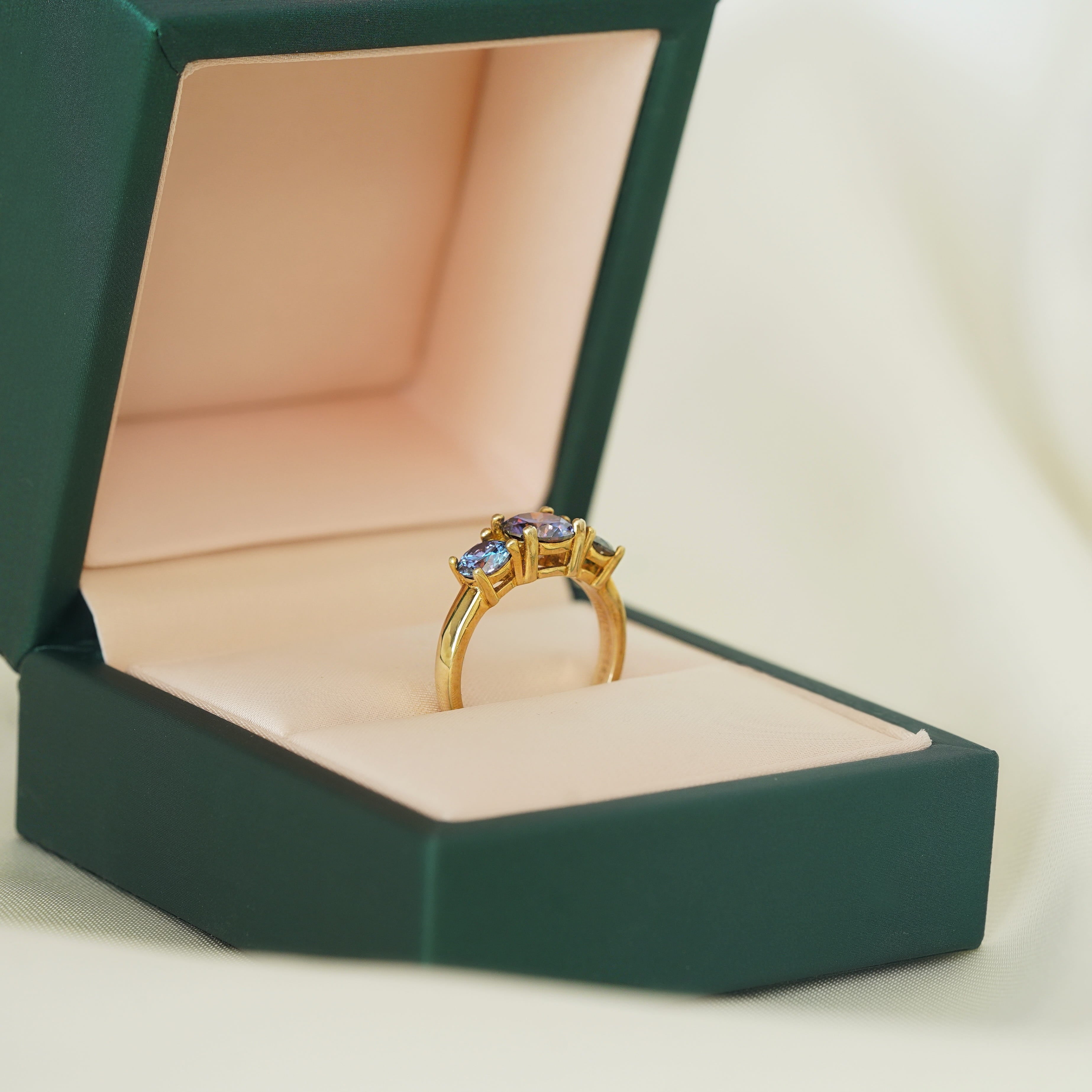 Round Three-Stone Ring (Galaxy)