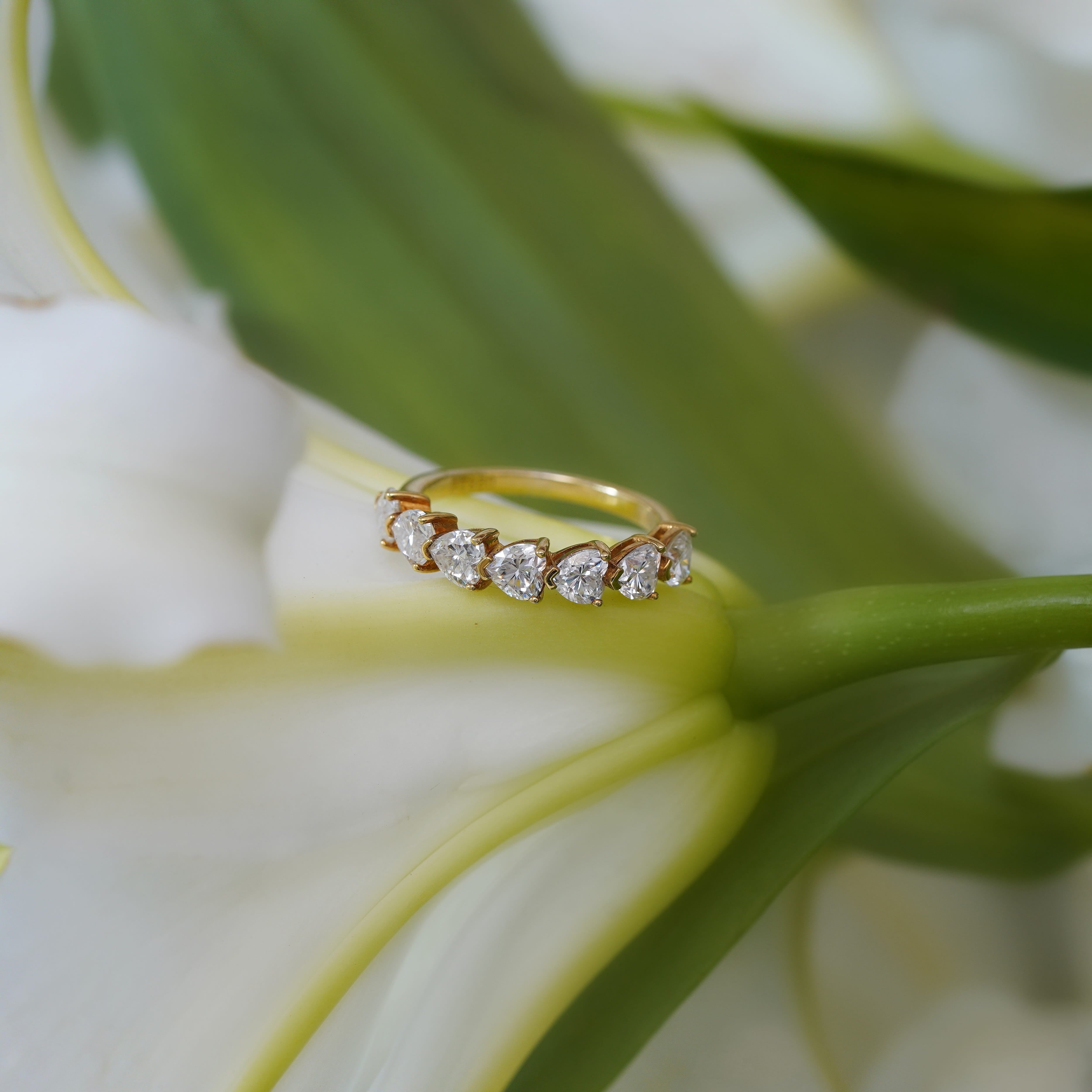 Heart Half Eternity Ring