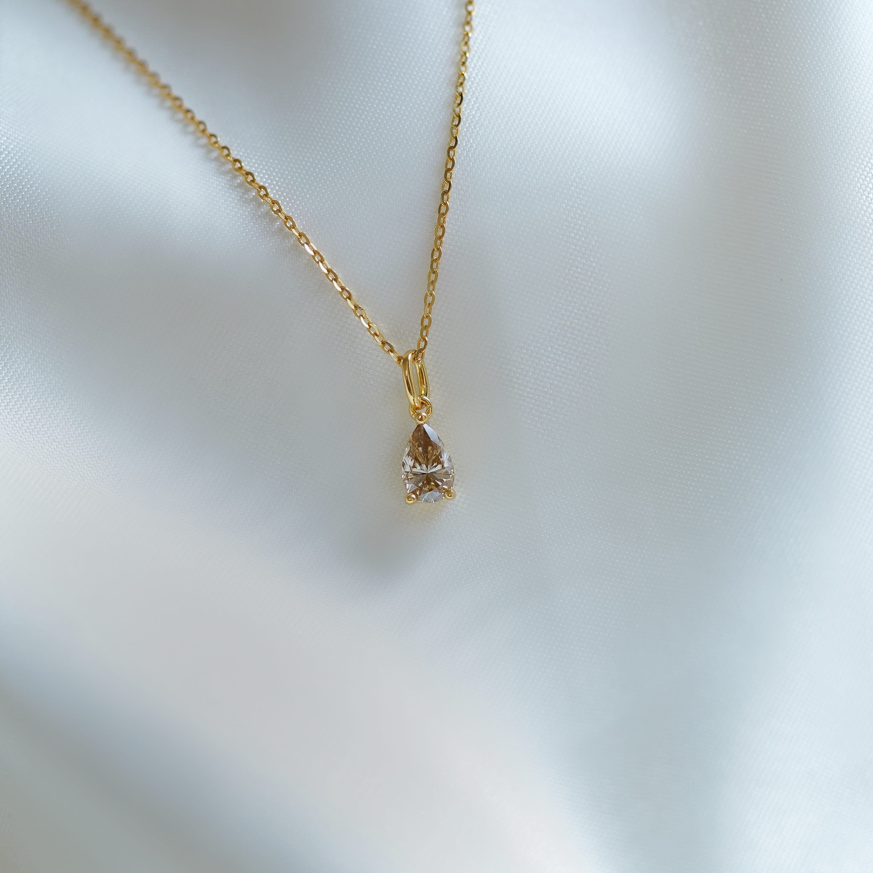 Caro Birthstone Pear Necklace