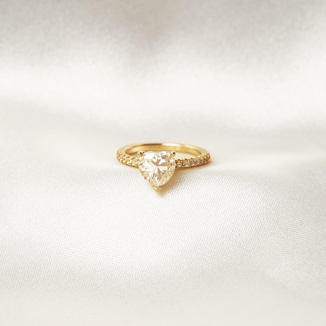 Heart Cut Pavé Setting Ring
