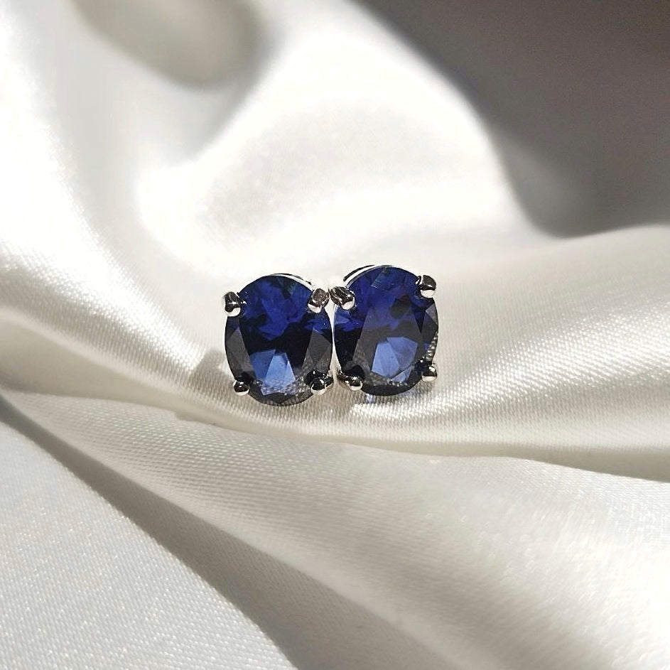 Lab Sapphire Classic Studs
