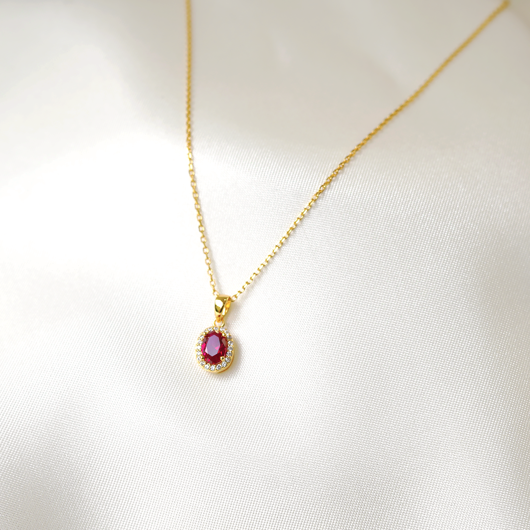 Lab Ruby Necklace