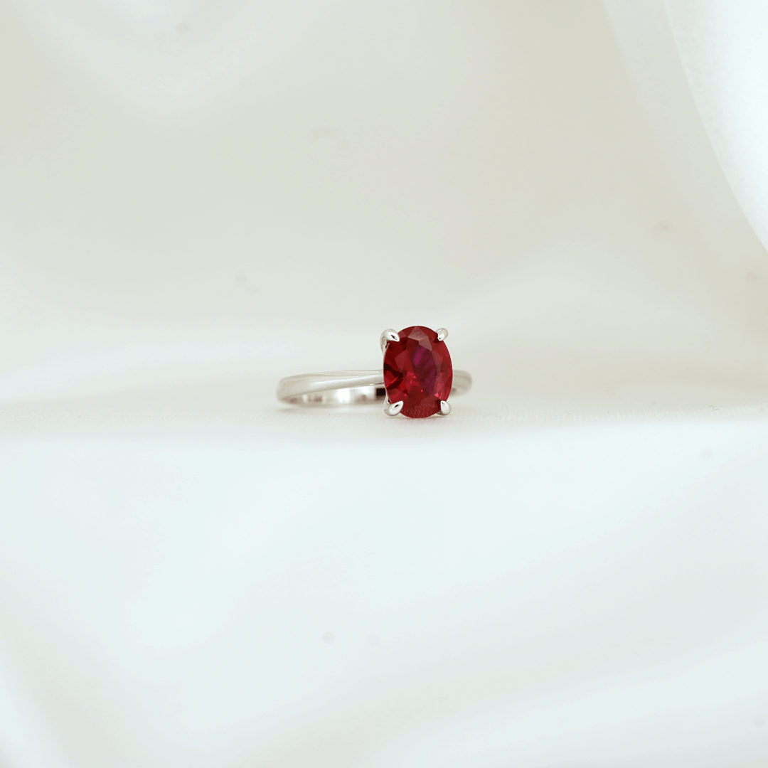 Lab Ruby Solitaire (Oval Cut)