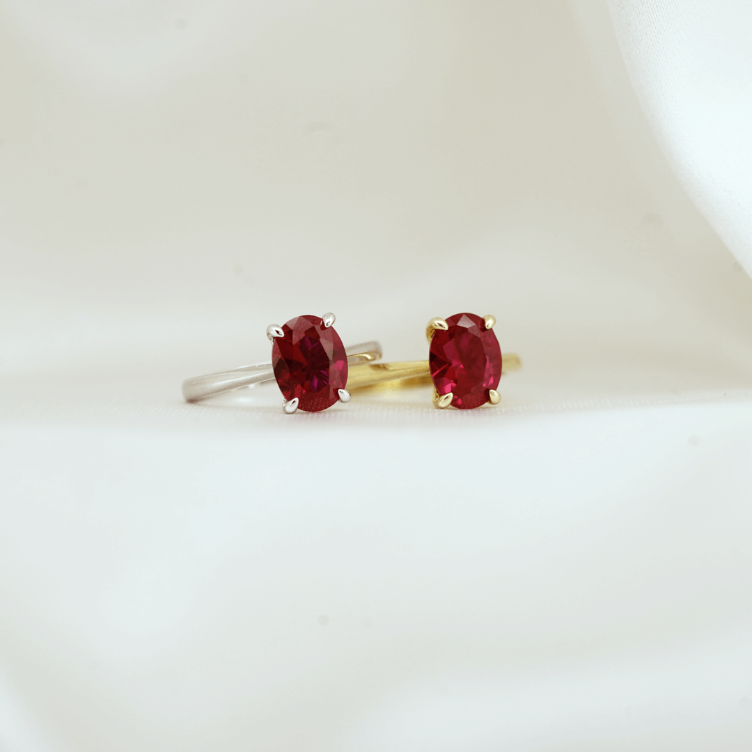 Lab Ruby Solitaire (Oval Cut)