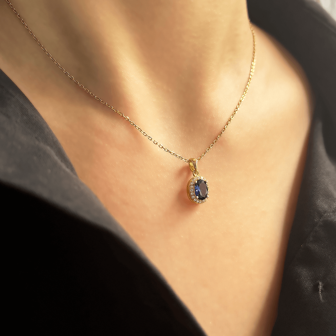 Lab Sapphire Necklace