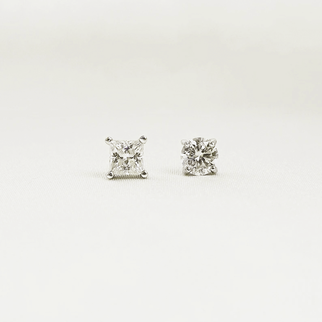 Men's Earrings (Round + Princess)