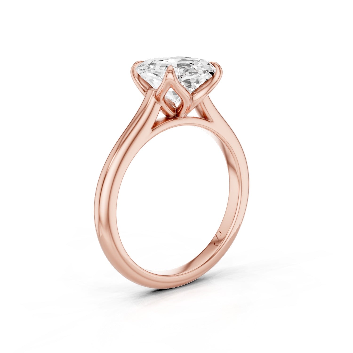 Petal Cathedral Solitaire (Moissanite) - 14k Rose Gold