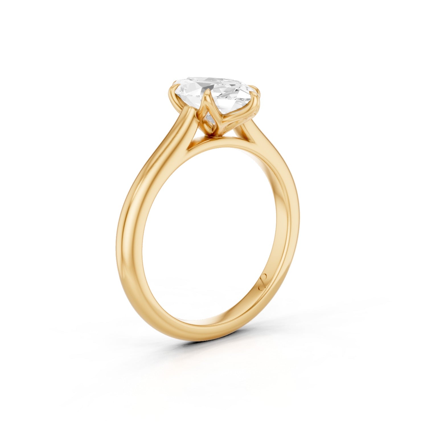 Petal Cathedral Solitaire (Diamond) - 10k Yellow Gold