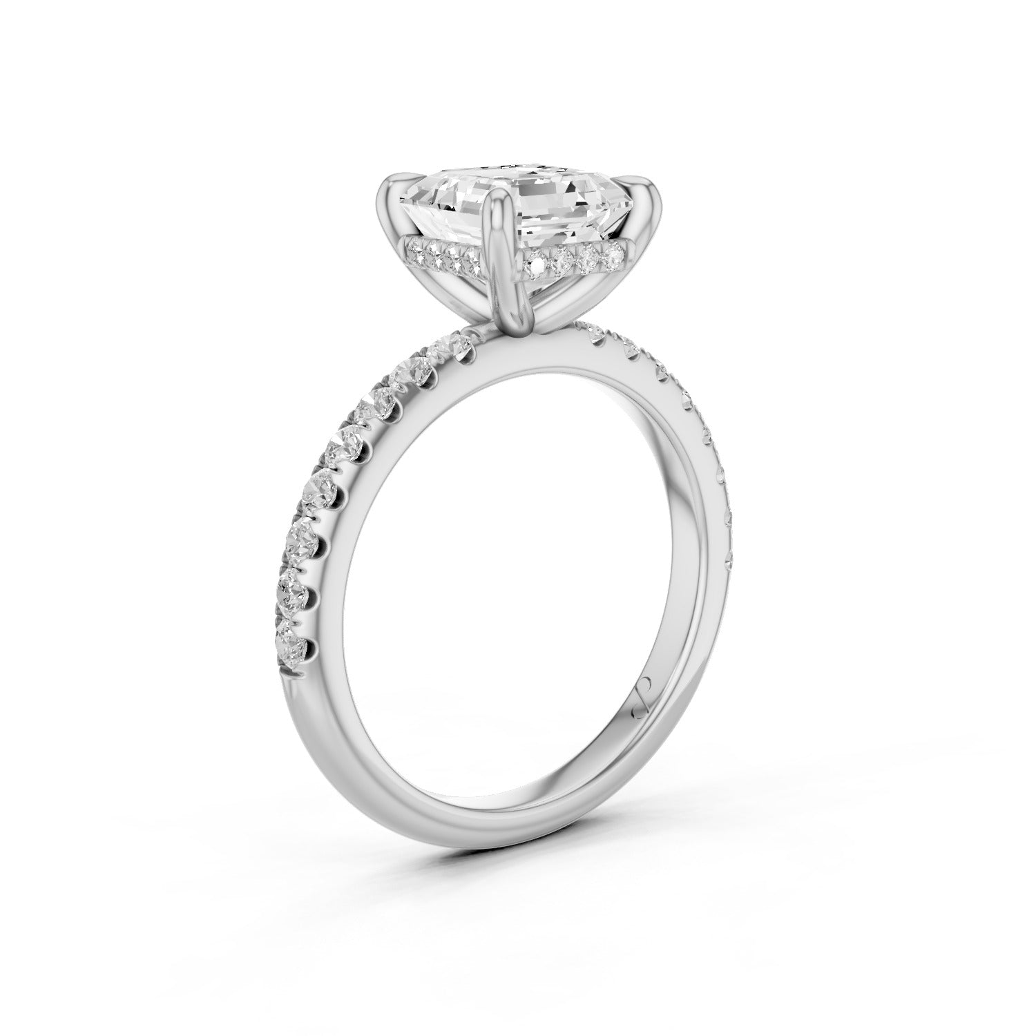 Hidden Halo Pavé (Moissanite) | 14k White Gold