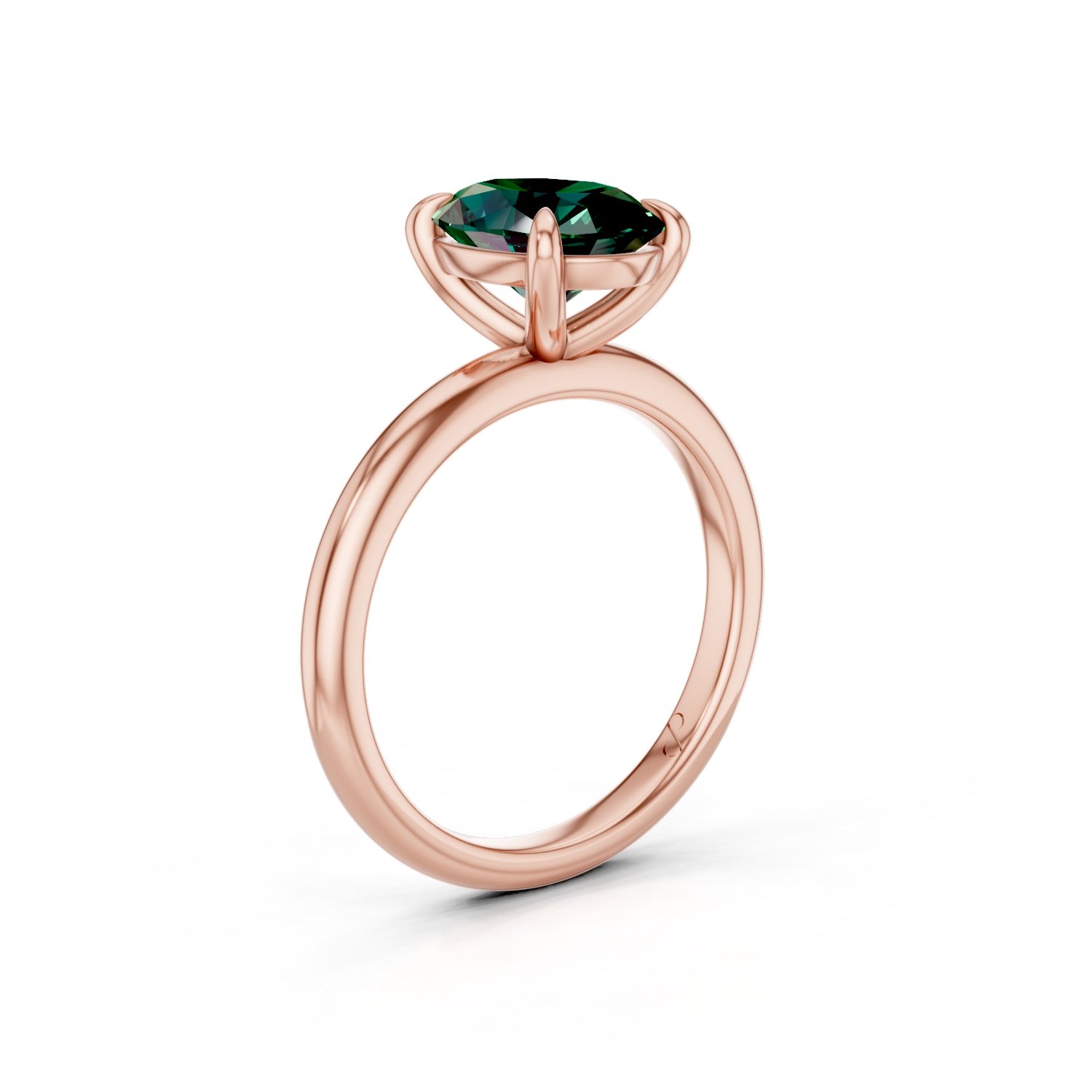 Classic Solitaire (Emerald) - 10k Rose Gold