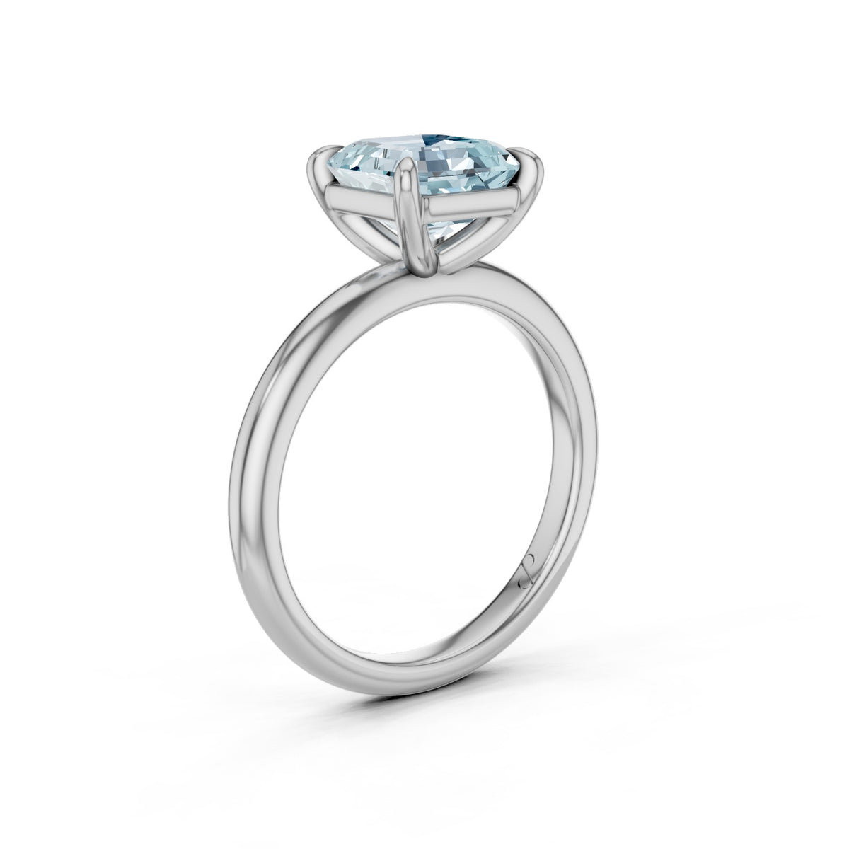 Classic Solitaire (Aquamarine) | 18k White Gold