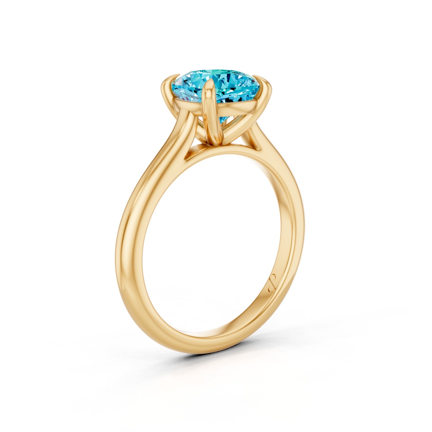Cathedral Solitaire (Paraiba) | 14k Yellow Gold