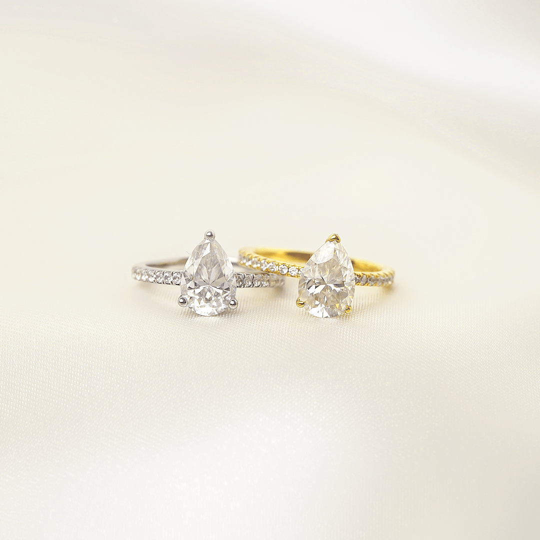Pear Cut Pavé Ring
