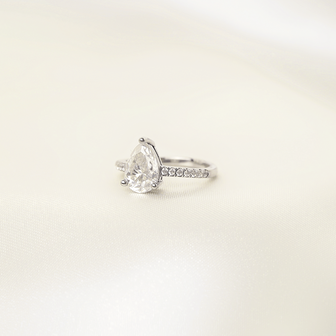 Pear Cut Pavé Ring