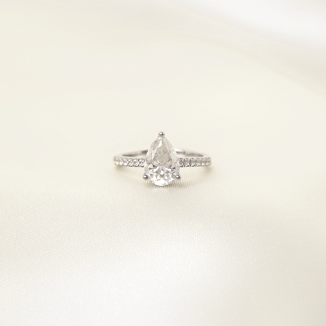 Pear Cut Pavé Ring