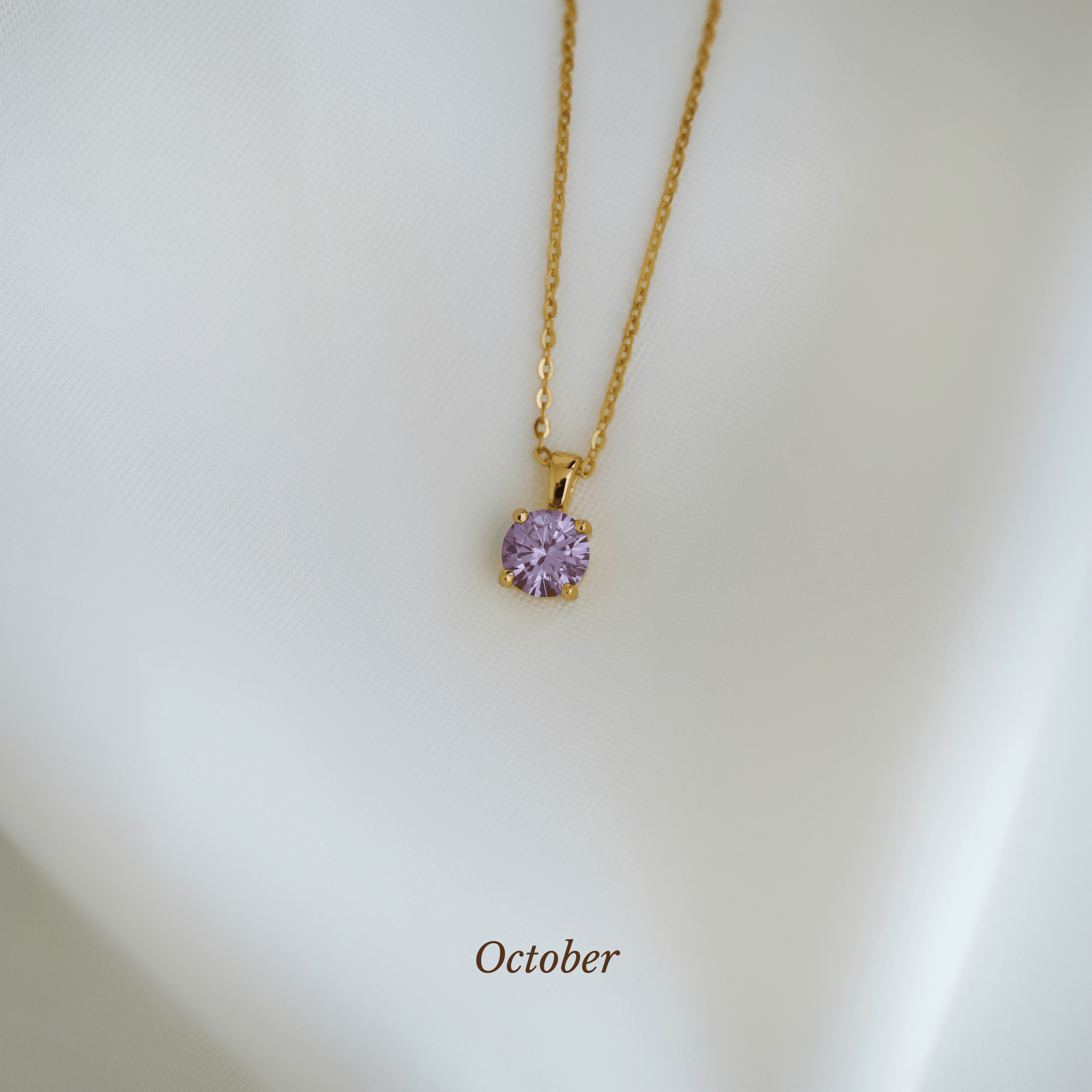Caro Birthstone Round Necklace