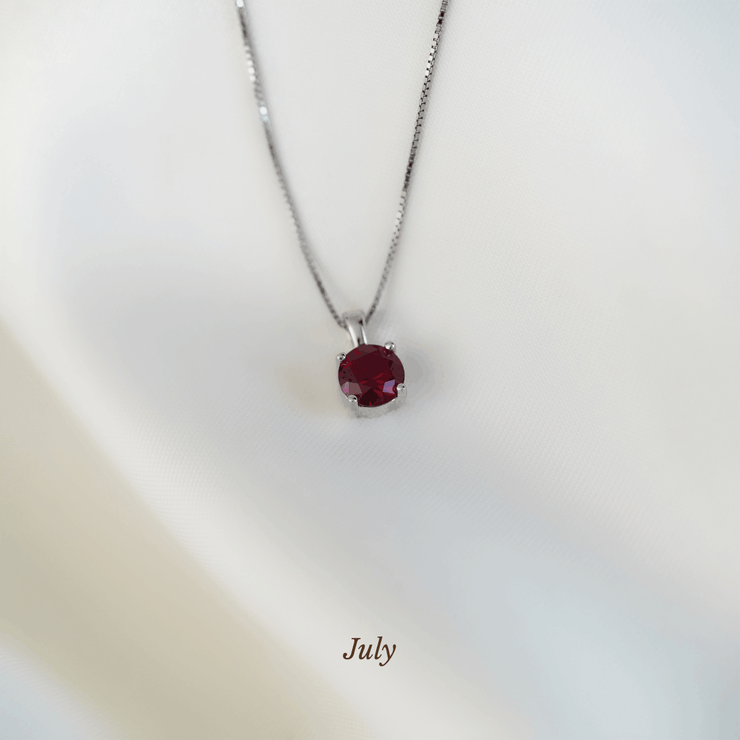 Caro Birthstone Round Necklace