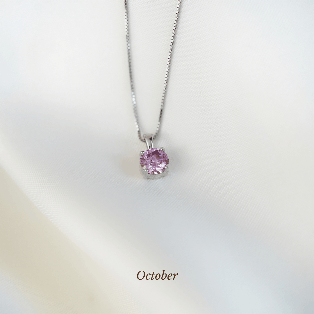 Caro Birthstone Round Necklace