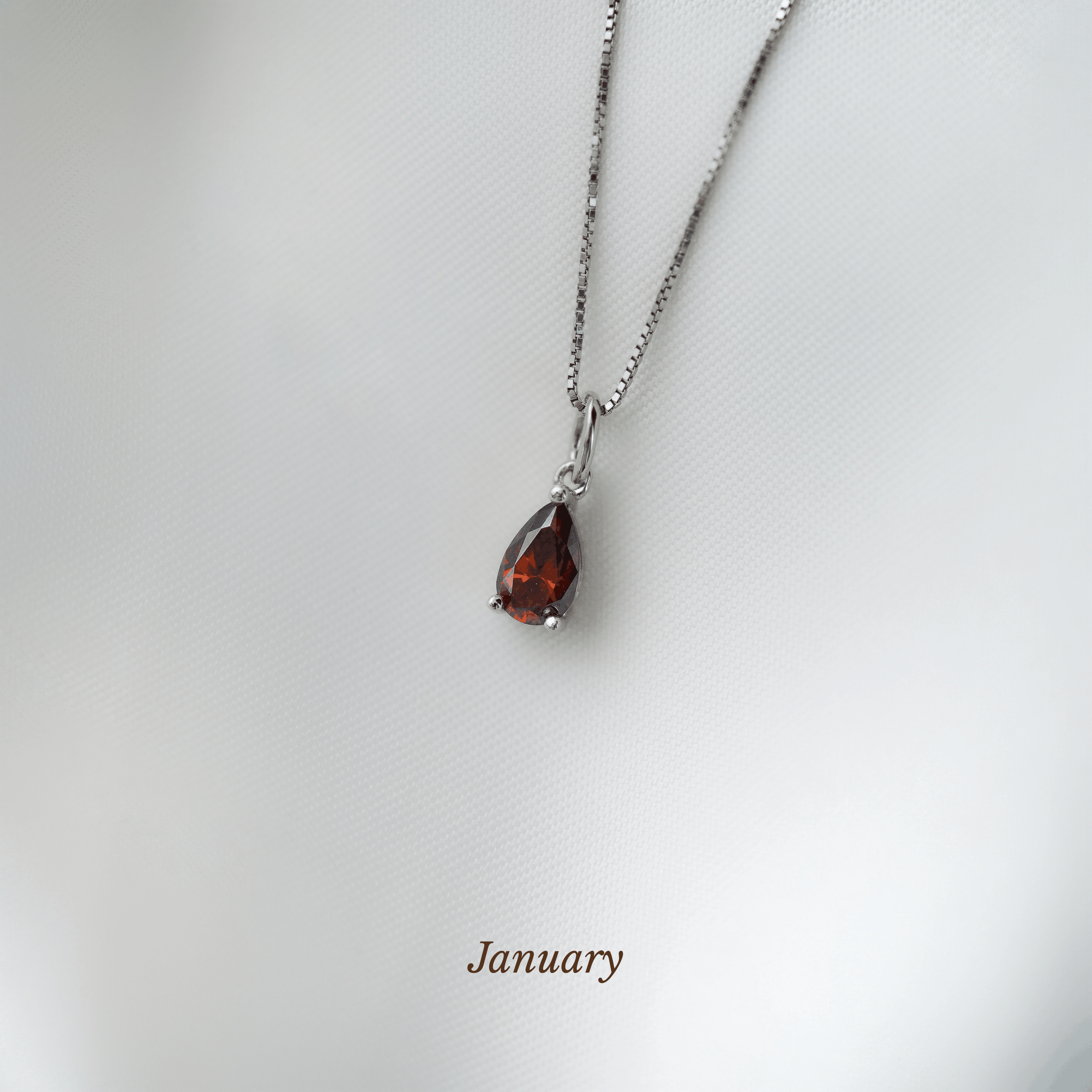 Caro Birthstone Pear Necklace