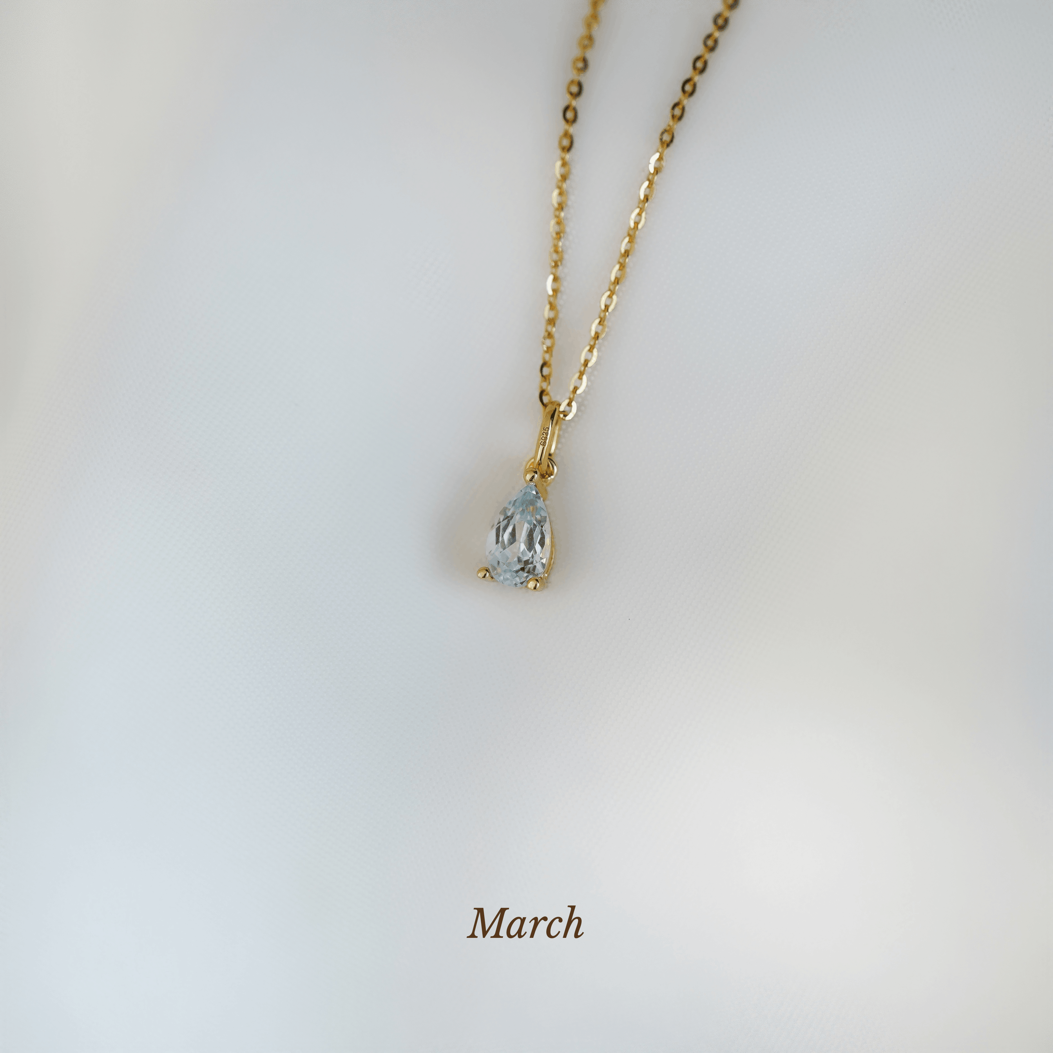 Caro Birthstone Pear Necklace