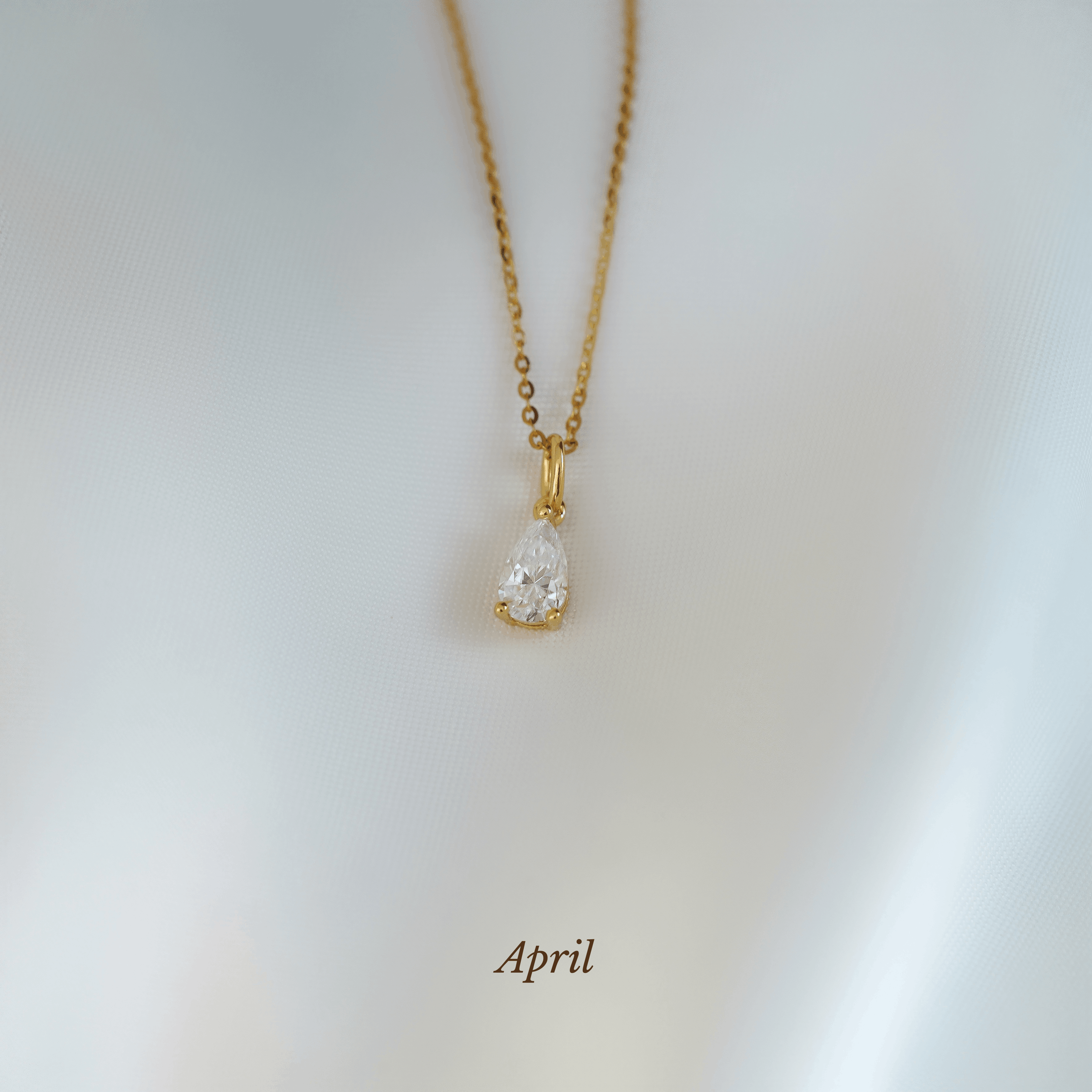 Caro Birthstone Pear Necklace