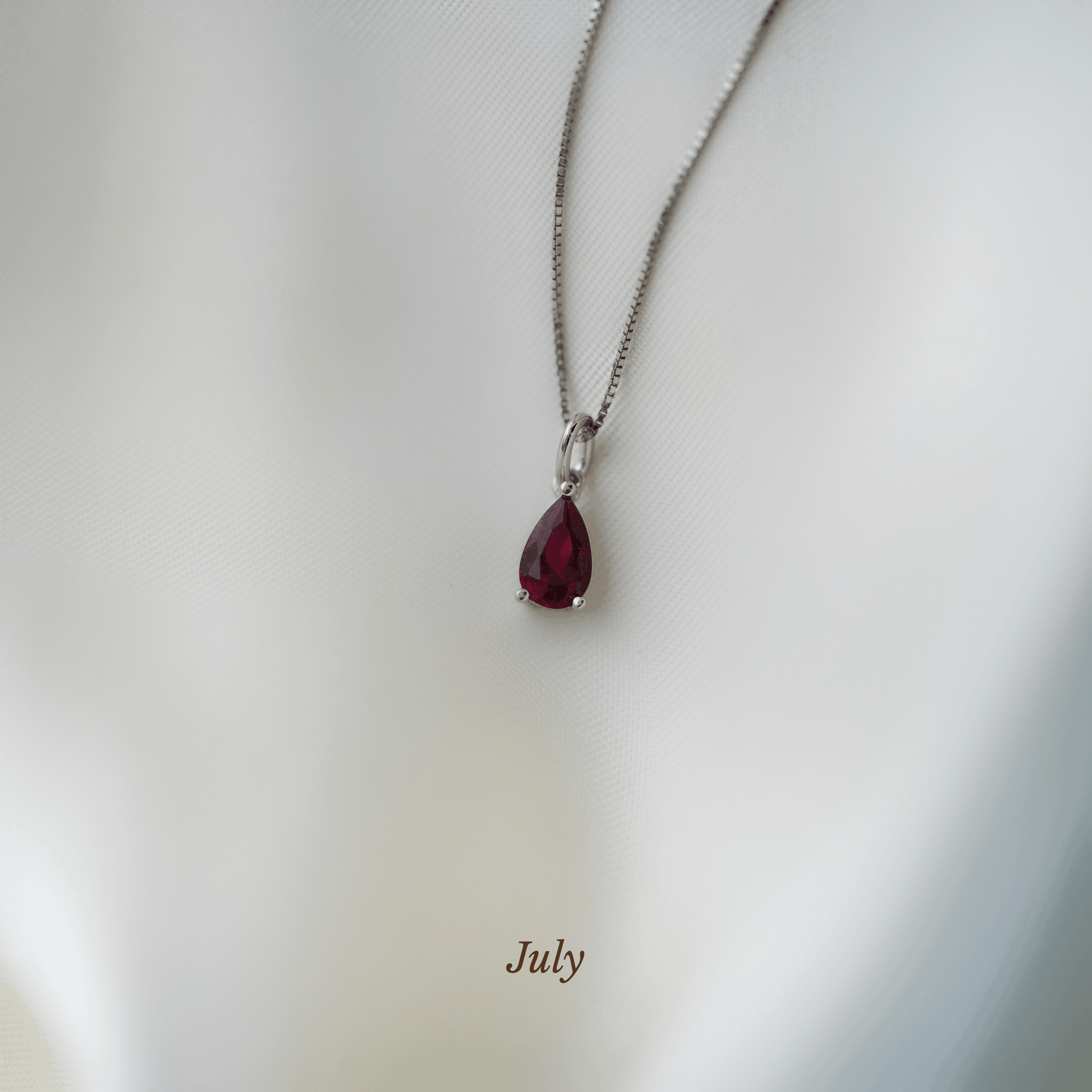Caro Birthstone Pear Necklace