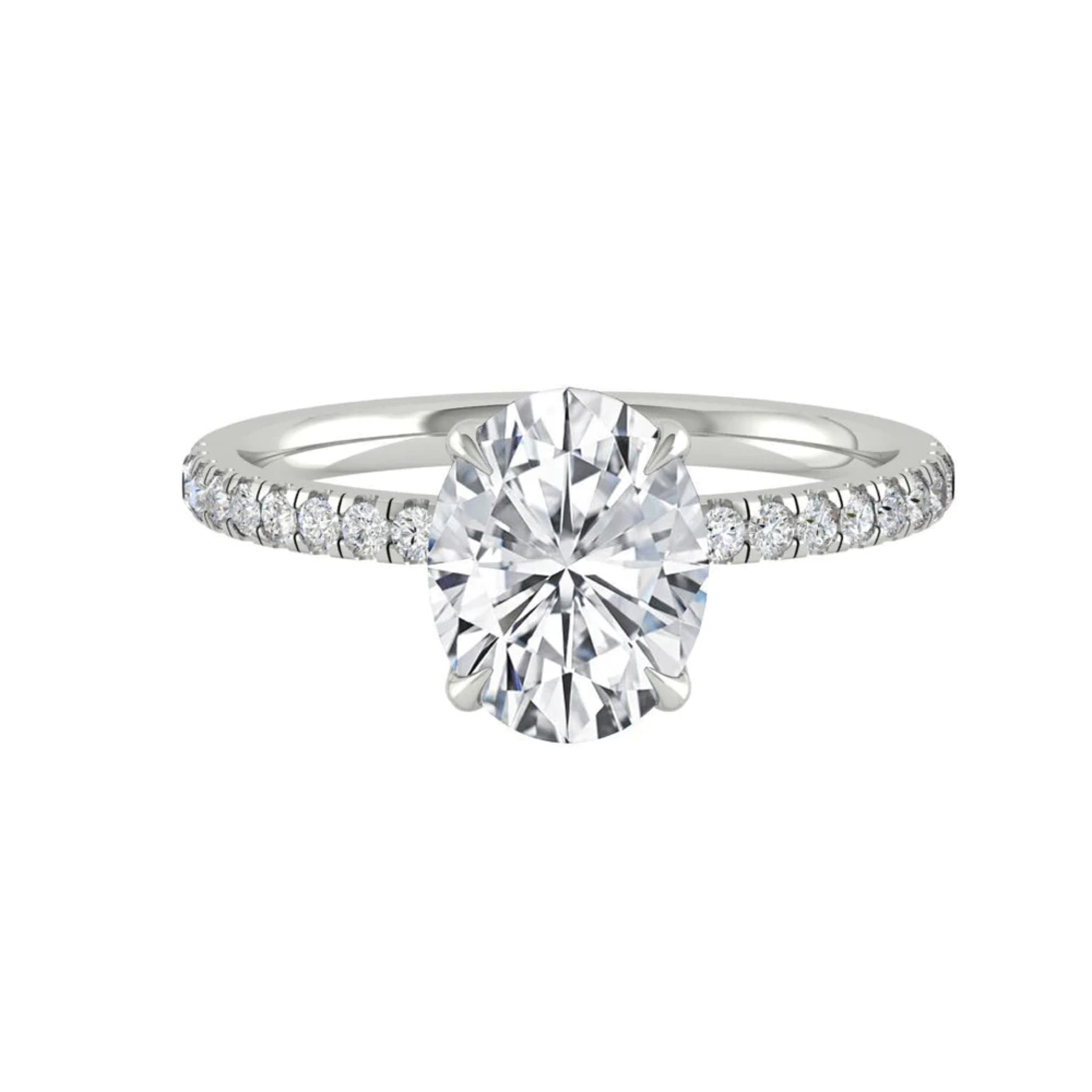 Oval Cut Pavé Setting Ring