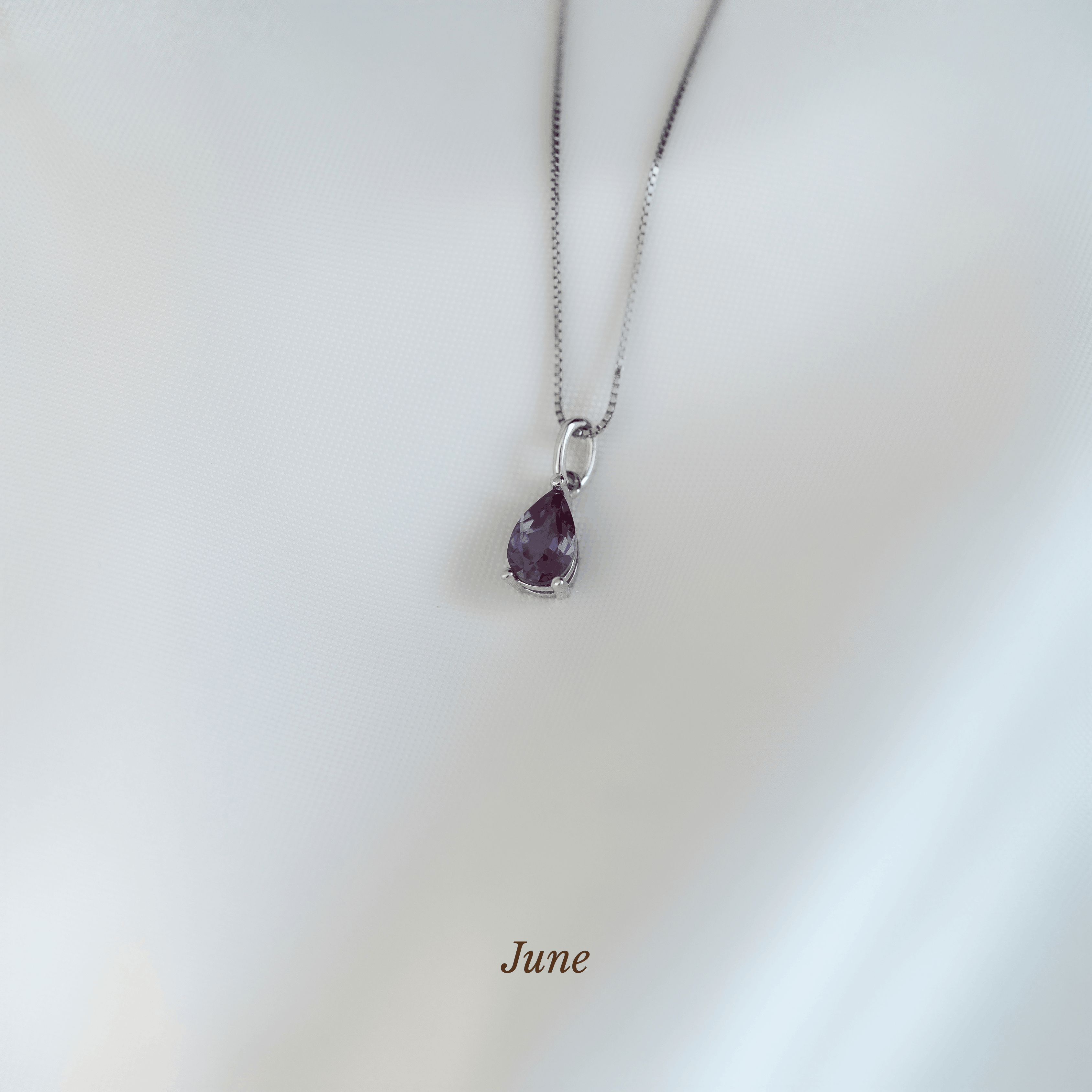 Caro Birthstone Pear Necklace