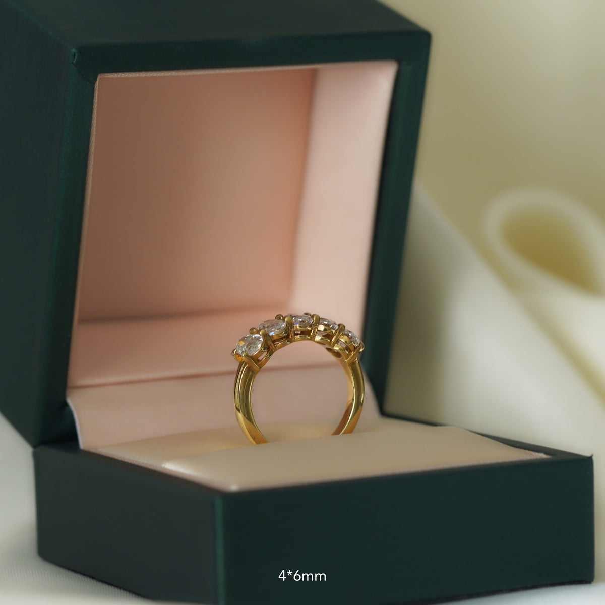 Luna Oval Half Eternity Ring