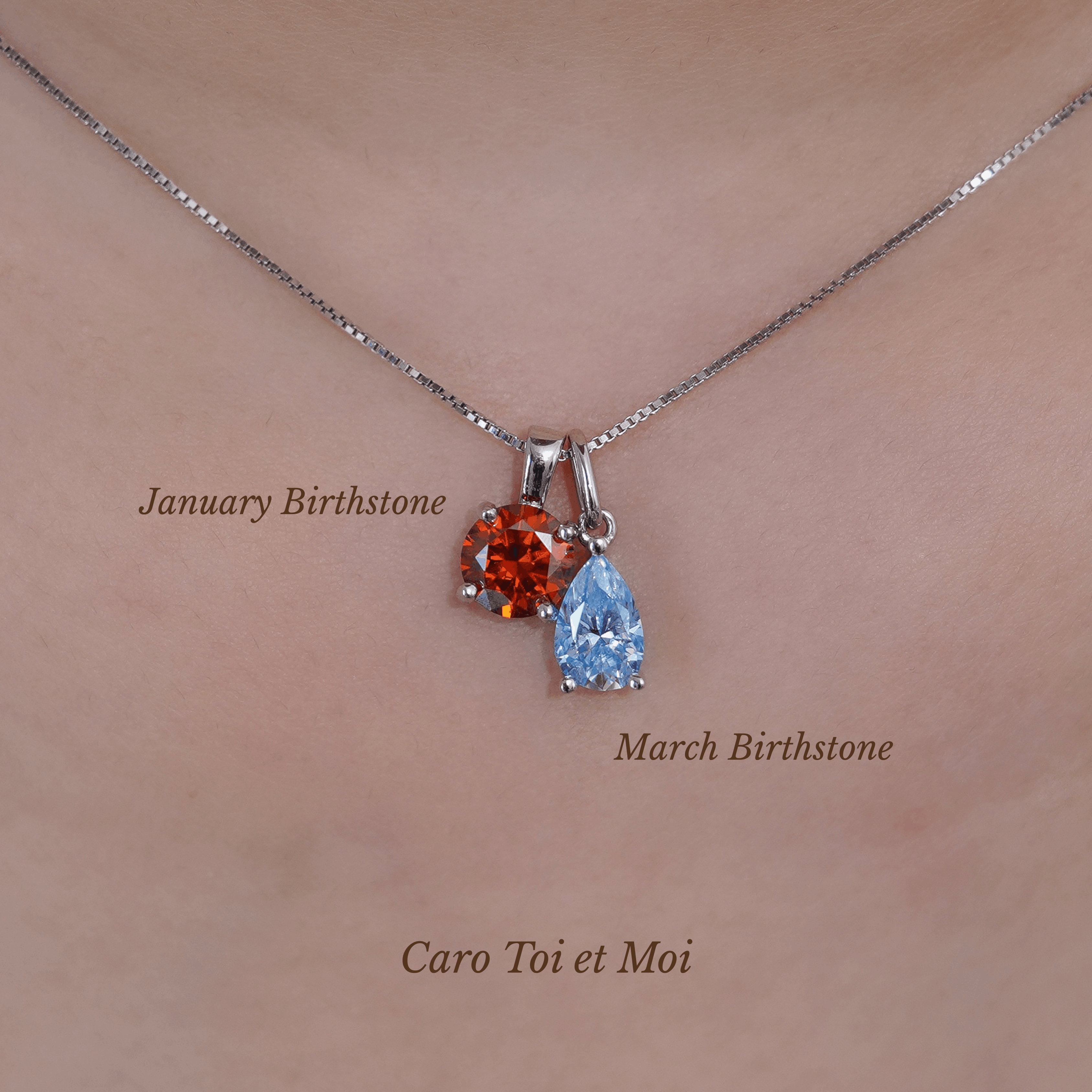 Caro Birthstone Round Necklace