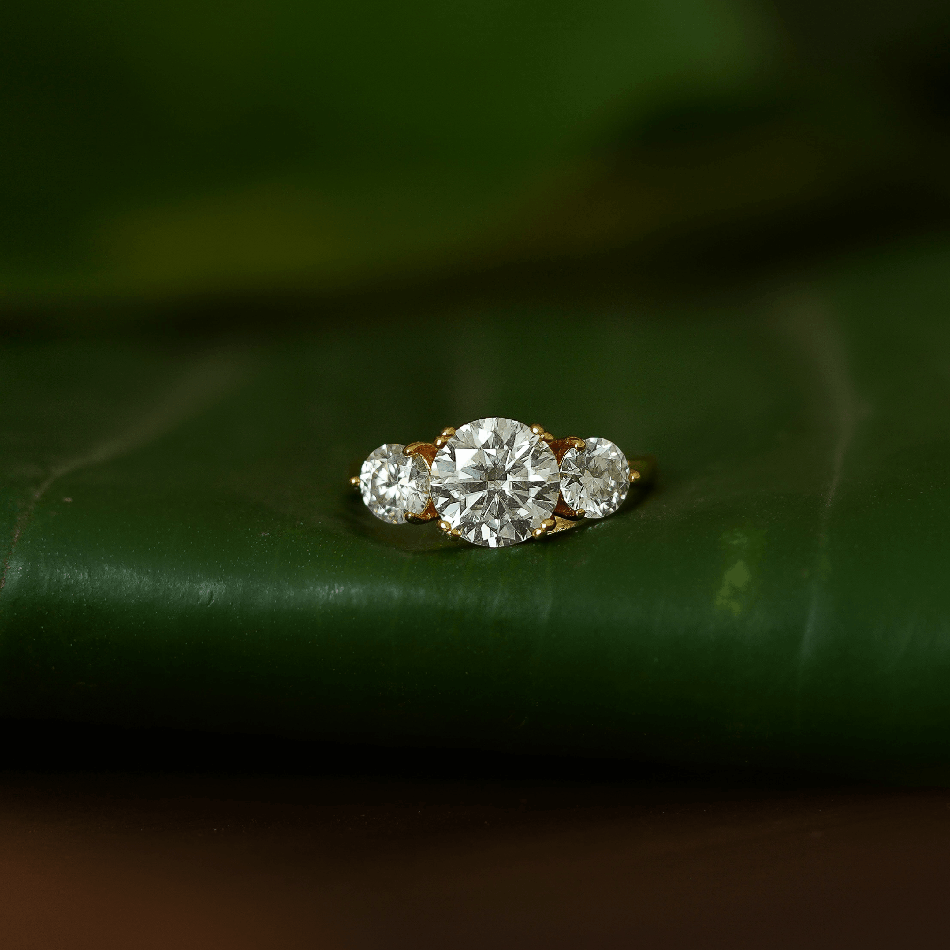 Round Three-Stone Ring