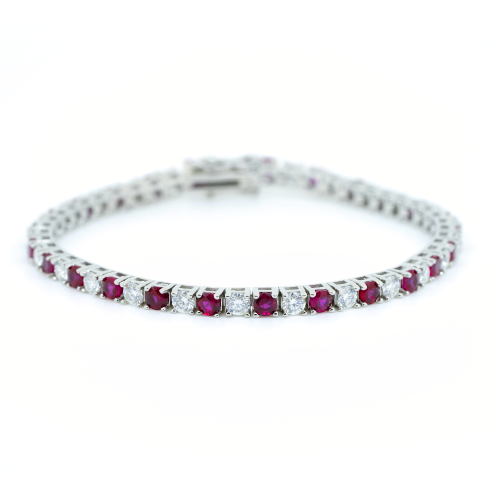 Lab Ruby Tennis Bracelet