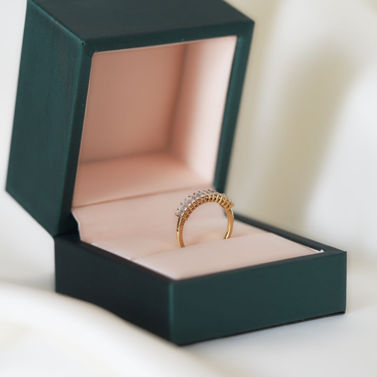 Astrid Emerald Half Eternity Ring